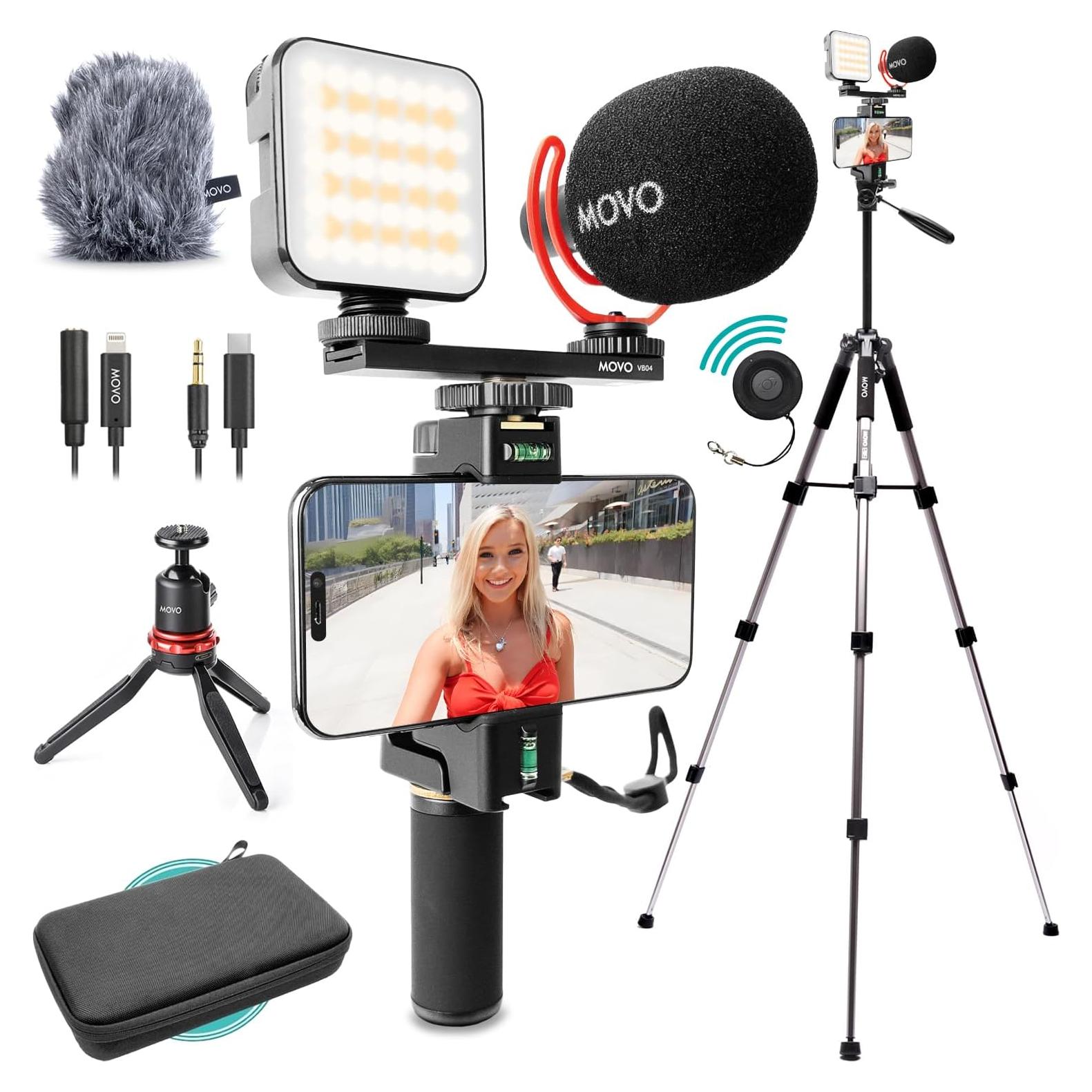 Kit de Vlogging Movo iVlogger-PRO con Trípode y Micrófono