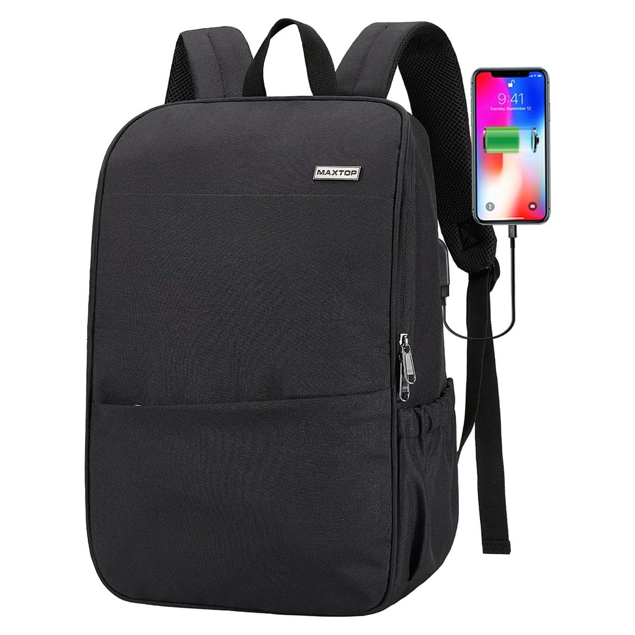 Mochila Universitaria MAXTOP 15.6" Resistente al Agua con USB