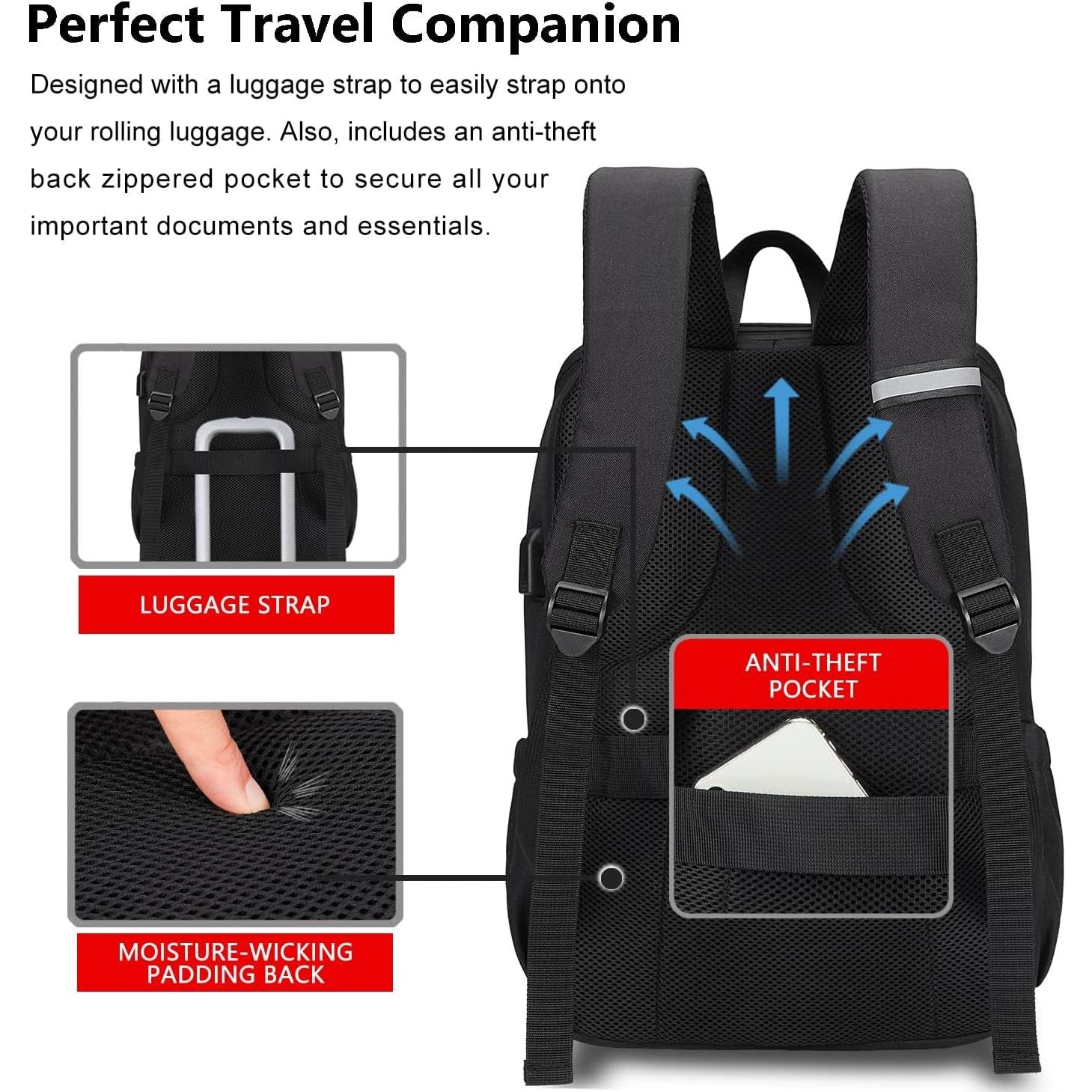 Mochila Universitaria MAXTOP 15.6" Resistente al Agua con USB