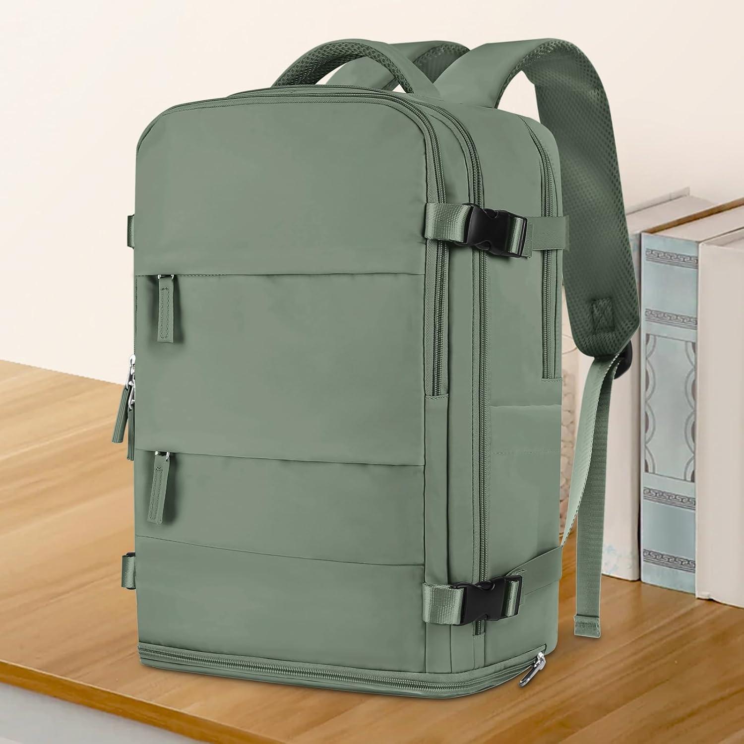 Mochila de Viaje Coowoz Unisex 25L Impermeable Verde Oliva