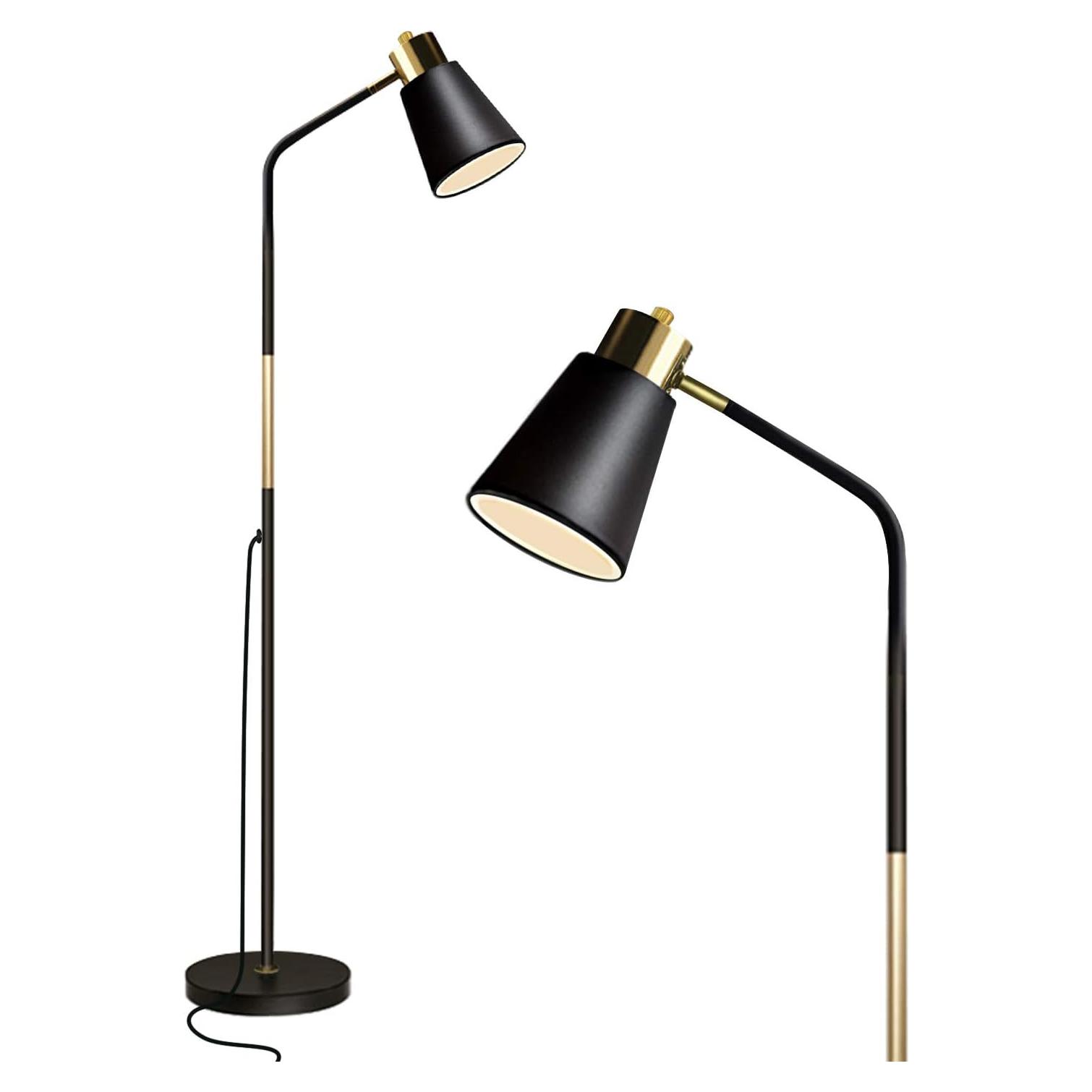 Lámpara de Pie LALISU Ajustable Negra 146,3 cm Estilo Rústico