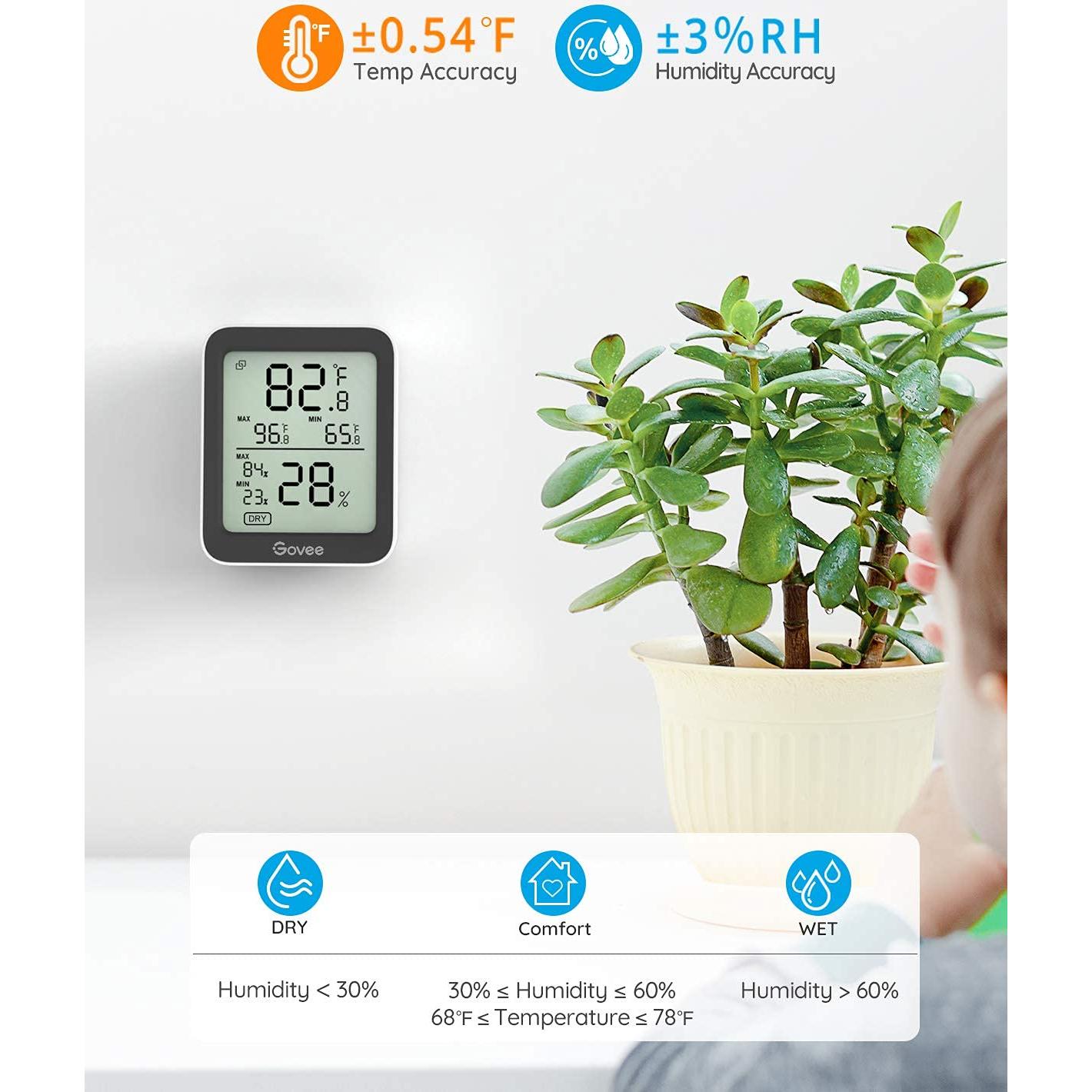 Higrómetro Termómetro Bluetooth Govee H5075, Pantalla LCD 3"