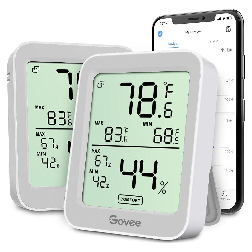 Higrómetro Termómetro Govee H5075 Paquete de 2 con Pantalla LCD