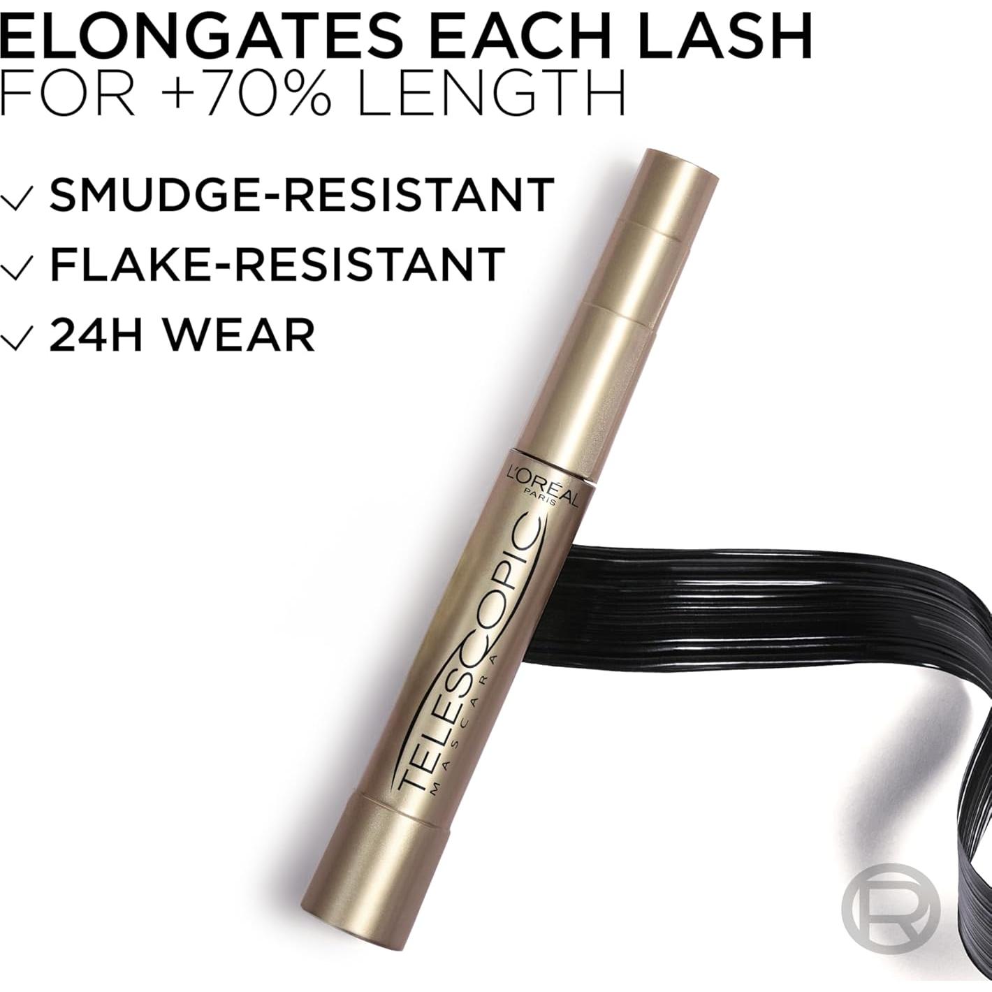 Máscara Telescópica L'Oreal Paris Alargadora 7.93 ml Negra