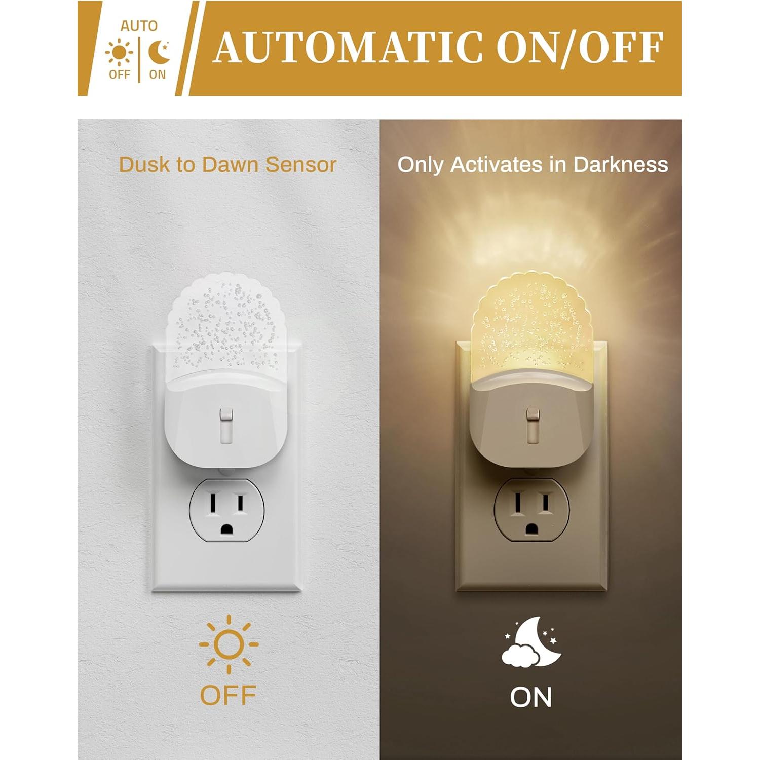 Luz Nocturna LED DORESshop 2 Paquetes Ajustable 3000K