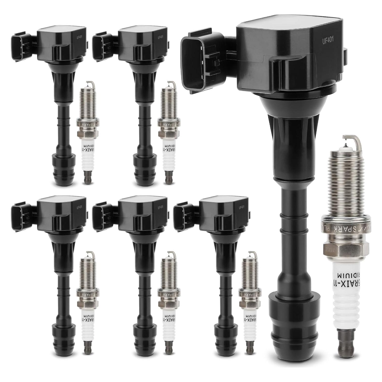 Bobina de Encendido UF401 y Bujía Iridio Doble 4469 X4XZ - 6PCS