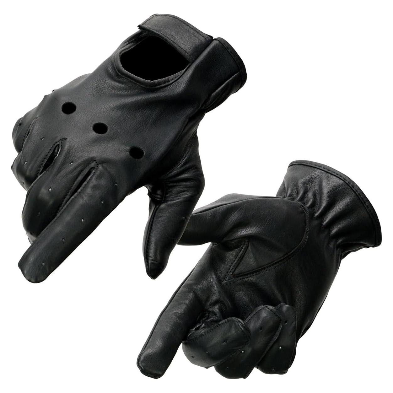 Guantes de Moto de Cuero Milwaukee Leather SH247 Negros