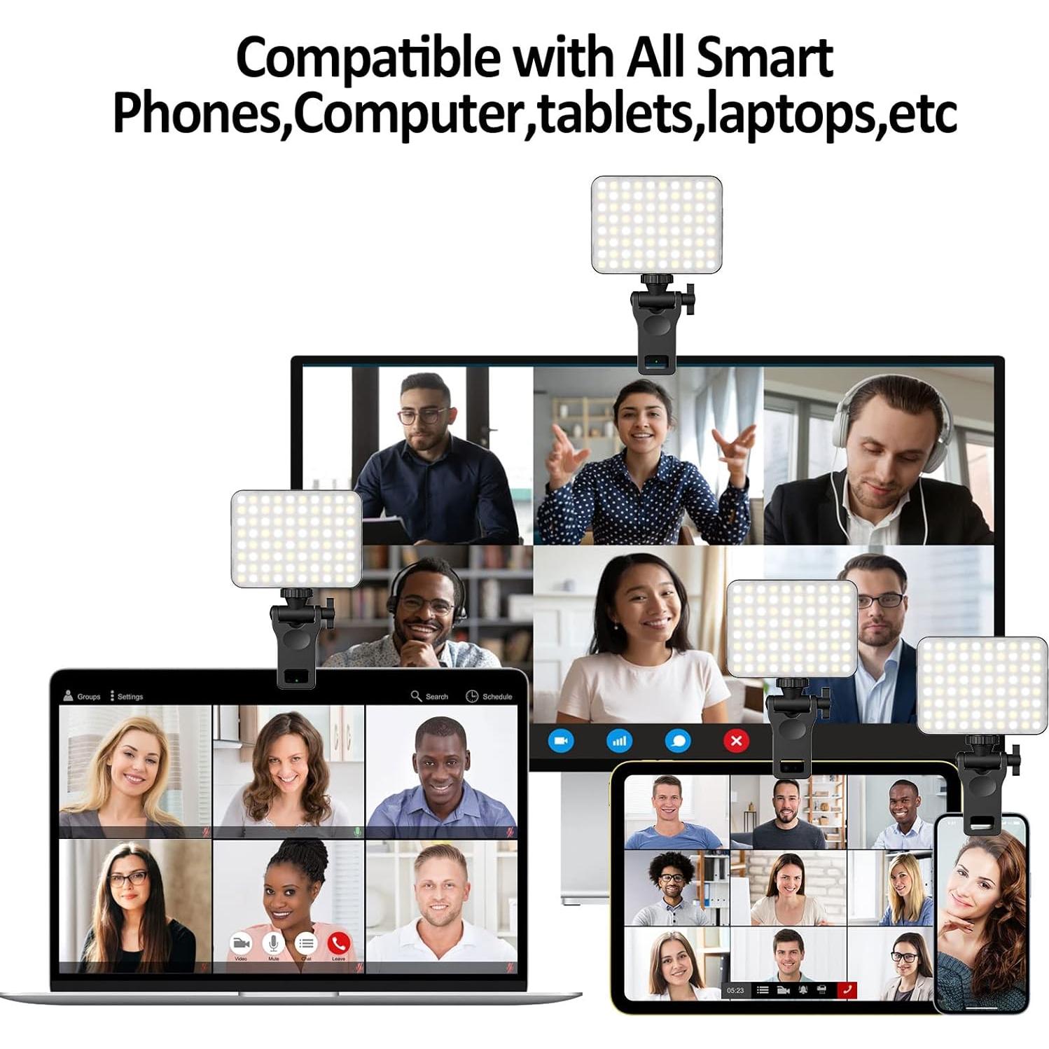 Luz de Selfie Recargable SHEGINEL con Clip para Teléfono - 3 Modos de Luz Ajustable