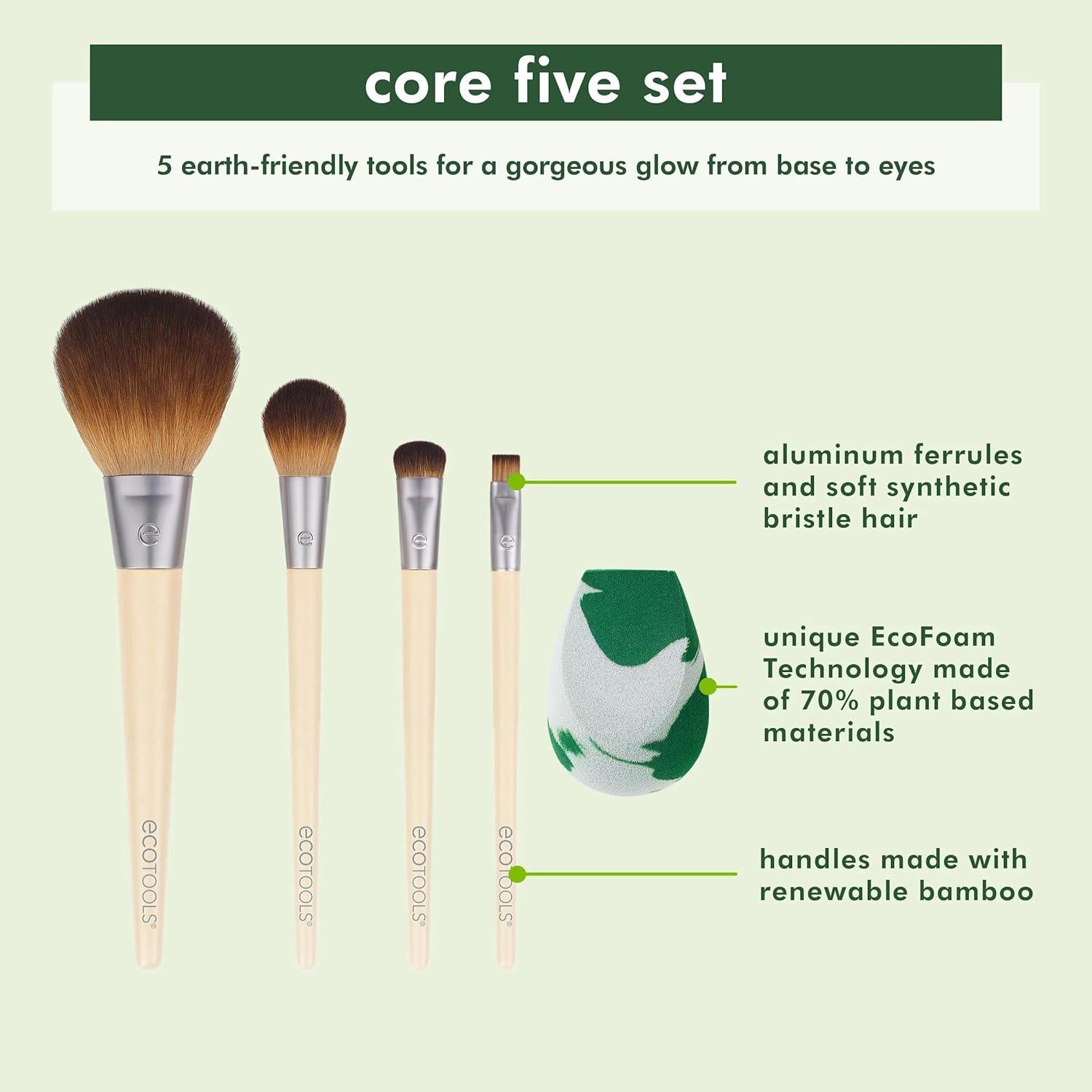 Set de Brochas y Esponja EcoTools Core Five - 5 Piezas
