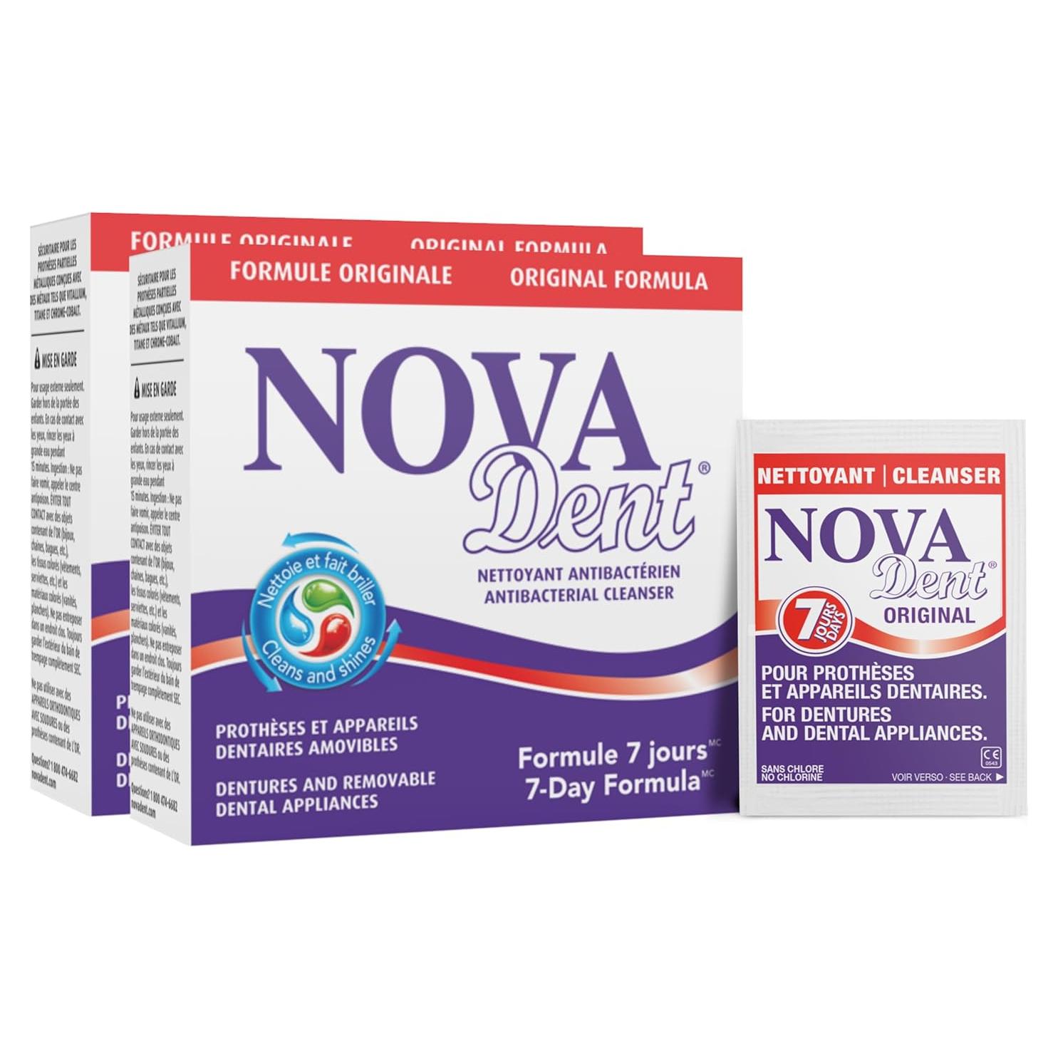 Limpiador de Dentaduras Novadent - 26 Sobres para Aparatos