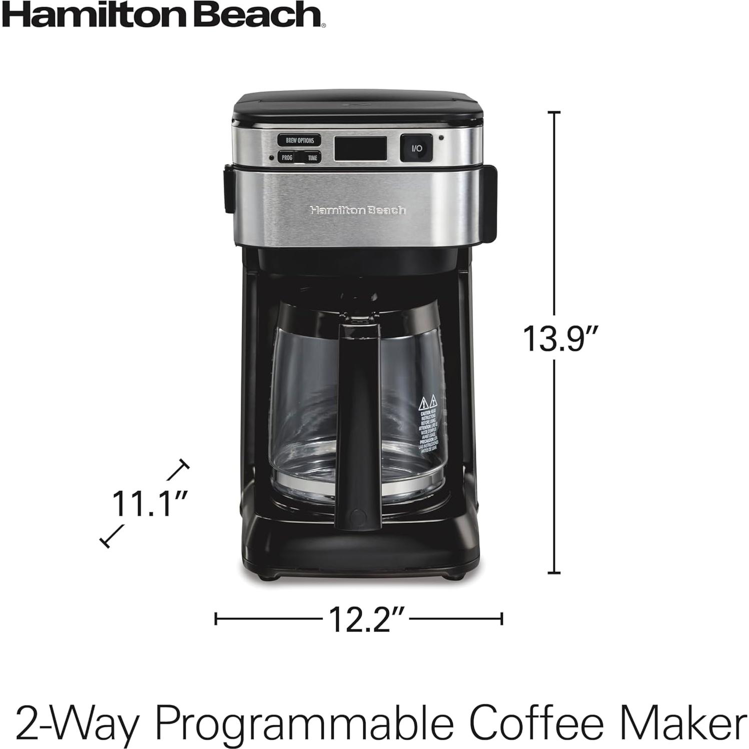 Cafetera de Goteo Programable Hamilton Beach 12 Tazas Negra