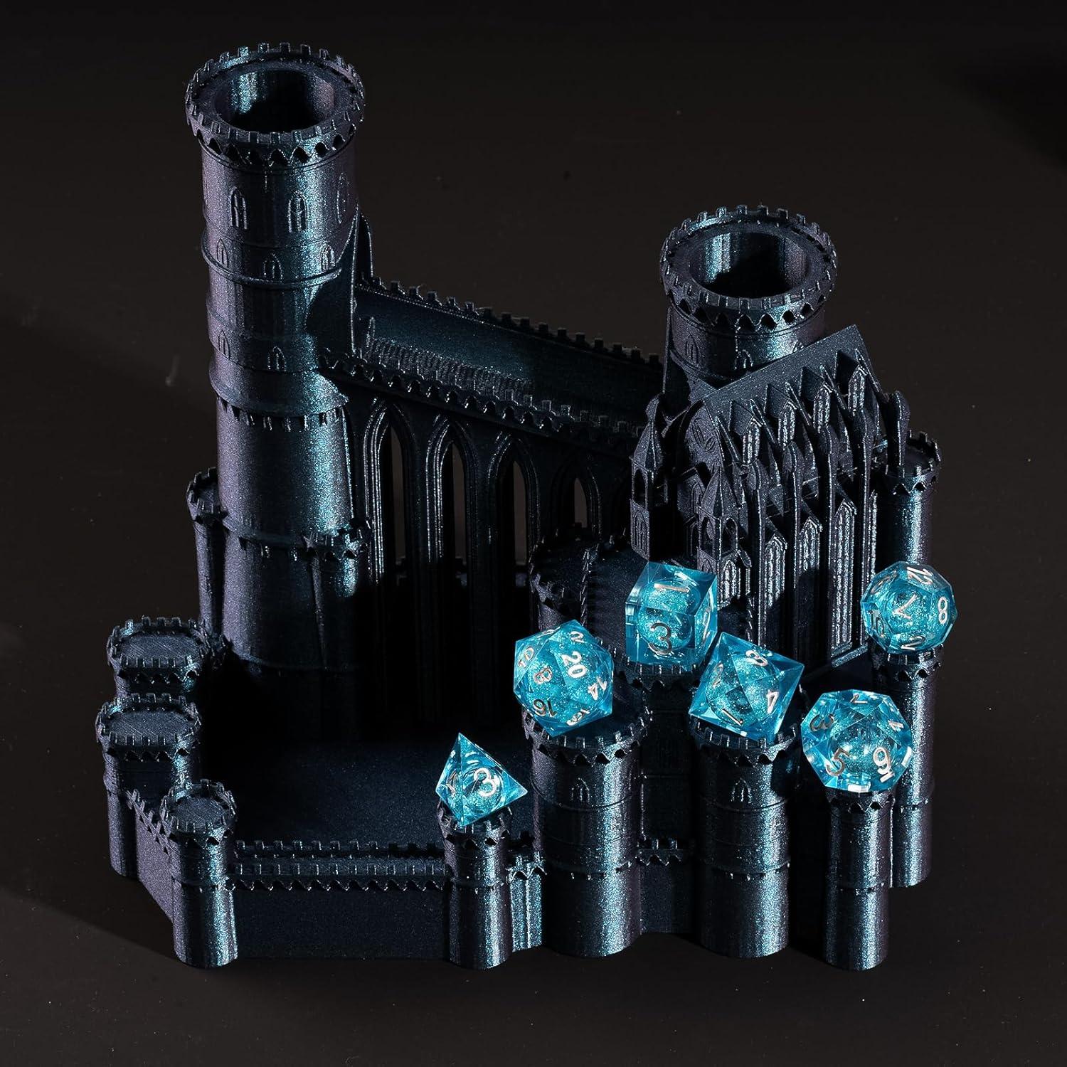 Juego de Dados Poliedricos Fugacity DND 7 Piezas Resina Azul
