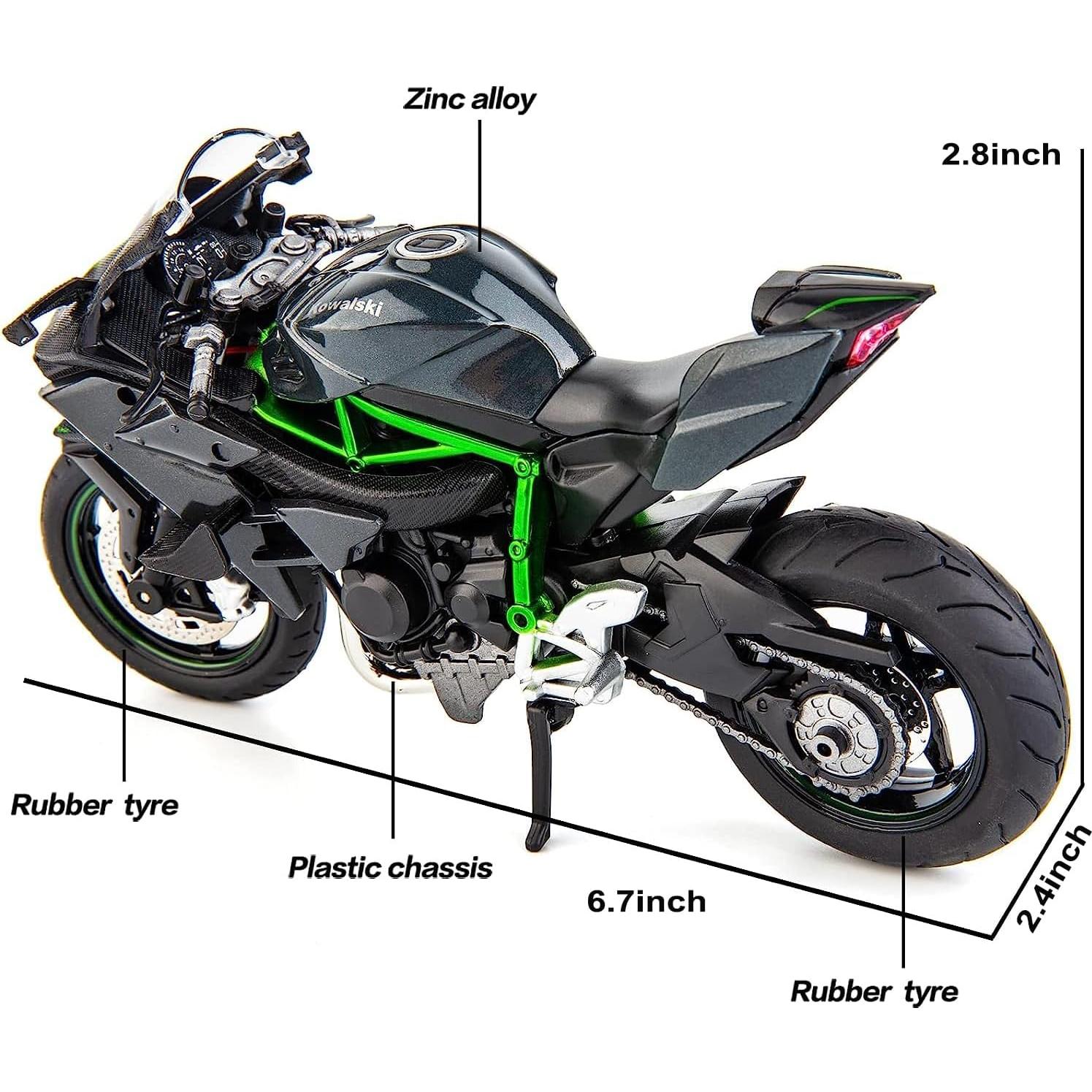 Modelo DieCast Motocicleta BDTCTK Kawasaki Ninja H2R 17cm