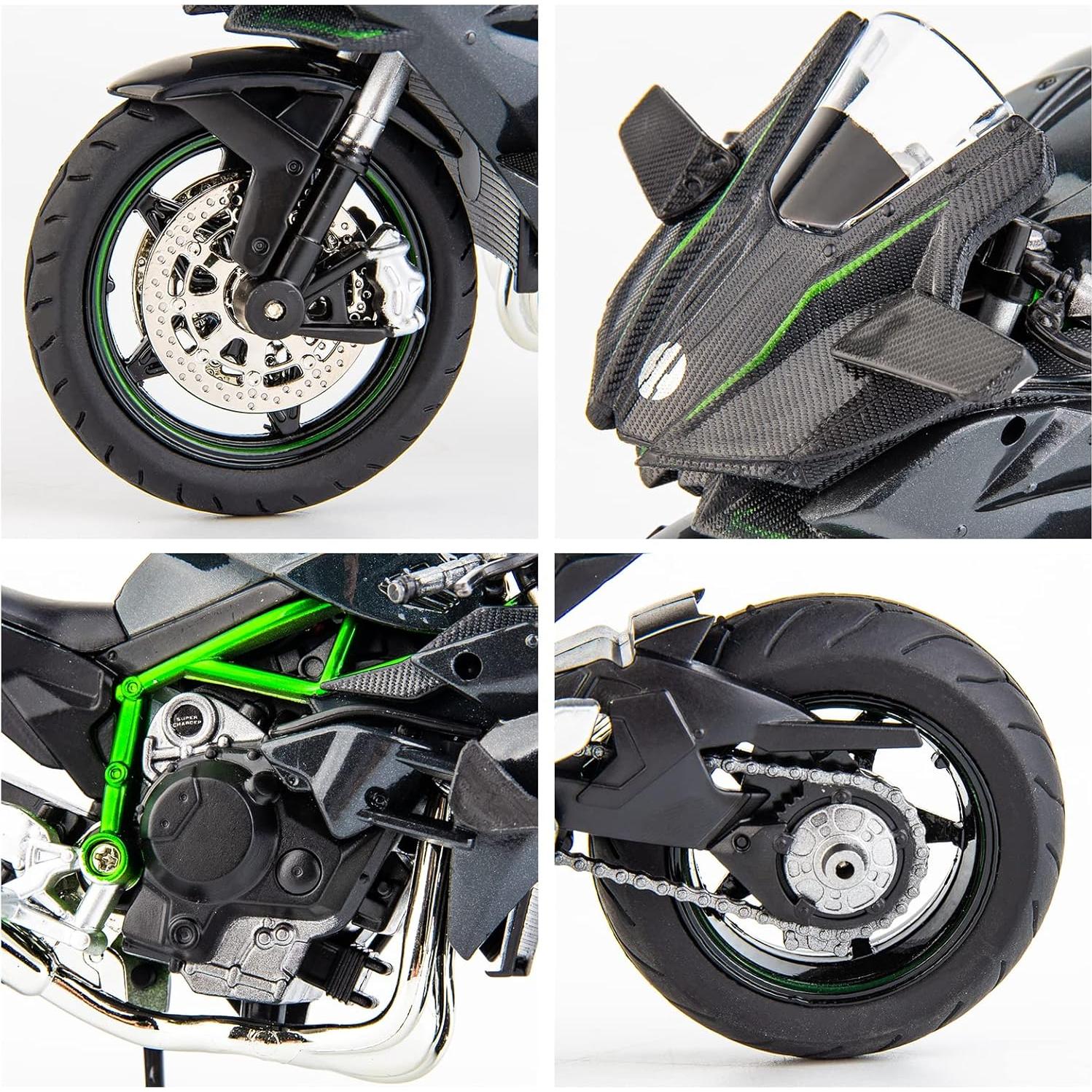 Modelo DieCast Motocicleta BDTCTK Kawasaki Ninja H2R 17cm