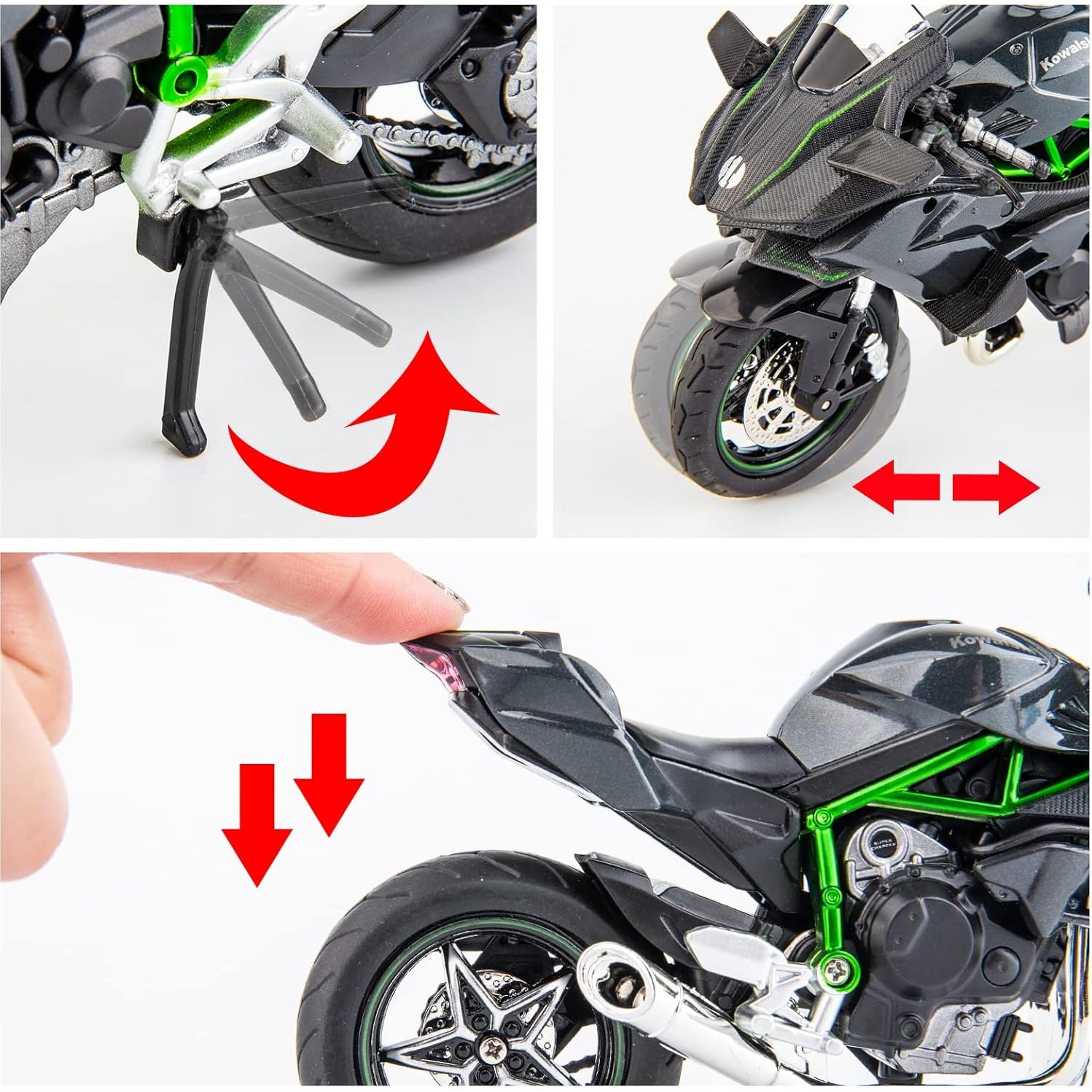 Modelo DieCast Motocicleta BDTCTK Kawasaki Ninja H2R 17cm