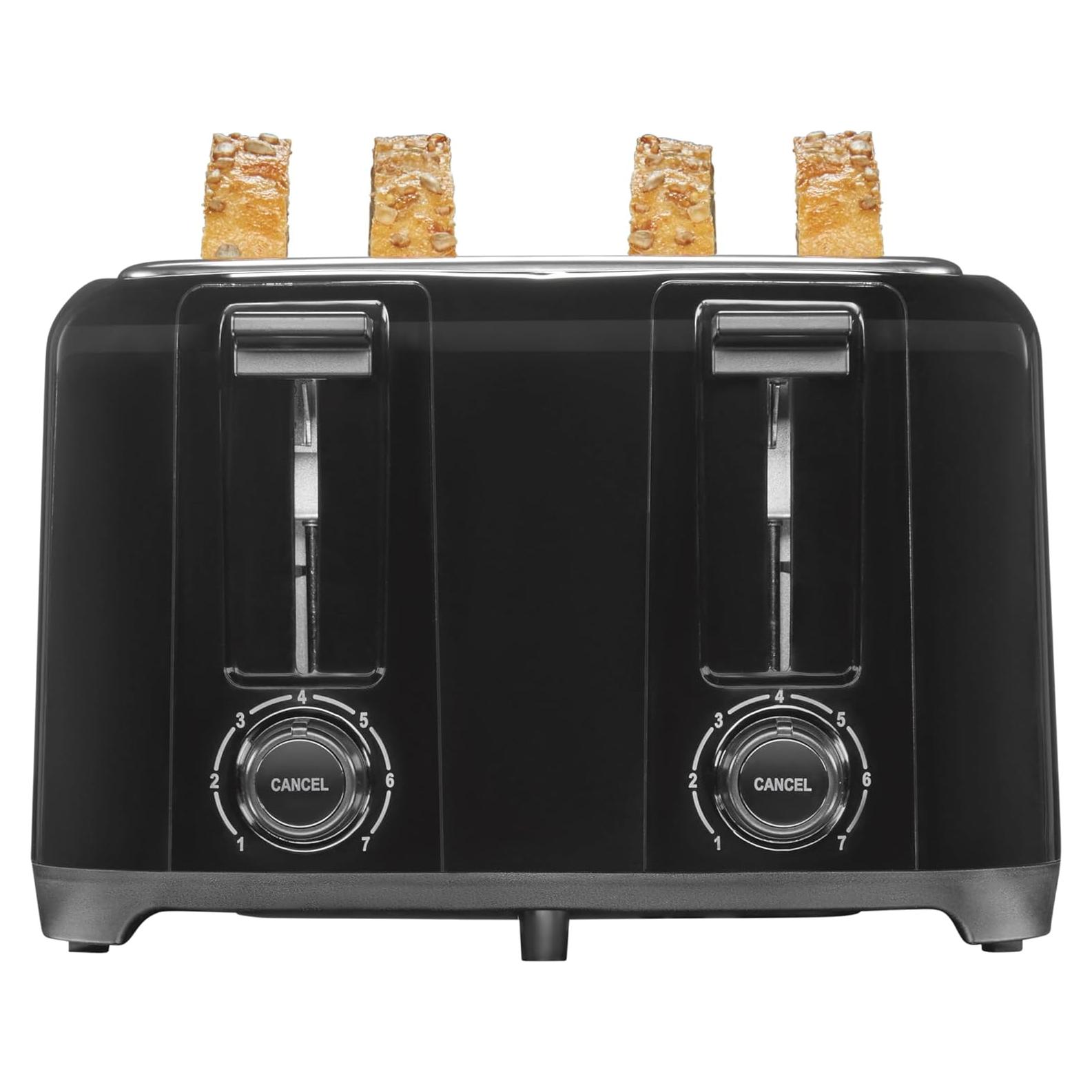 Tostadora Proctor Silex 4 Rebanadas Negra con Ranuras Anchas