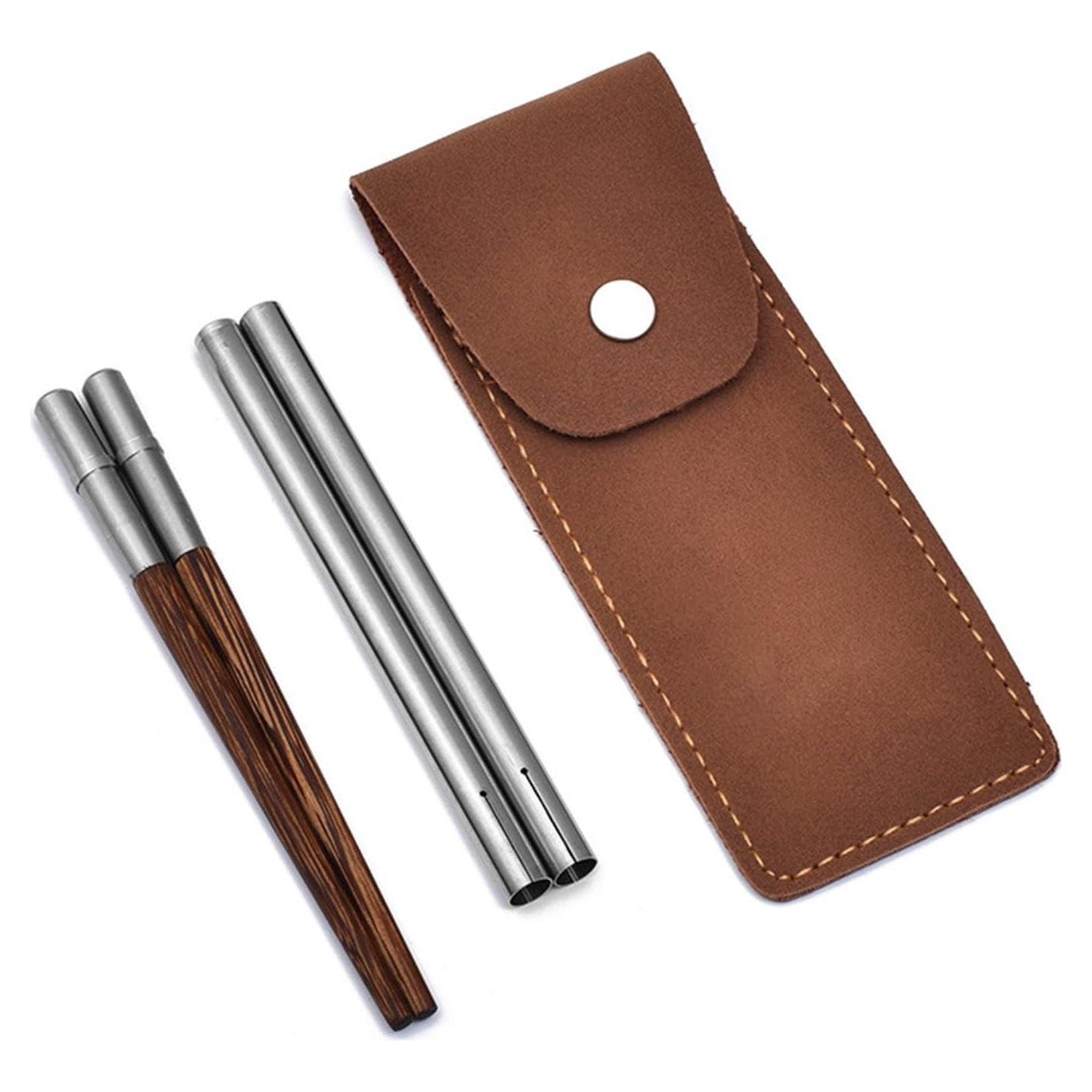 Palillos Plegables de Madera HwdjiSW 20.8cm con Estuche