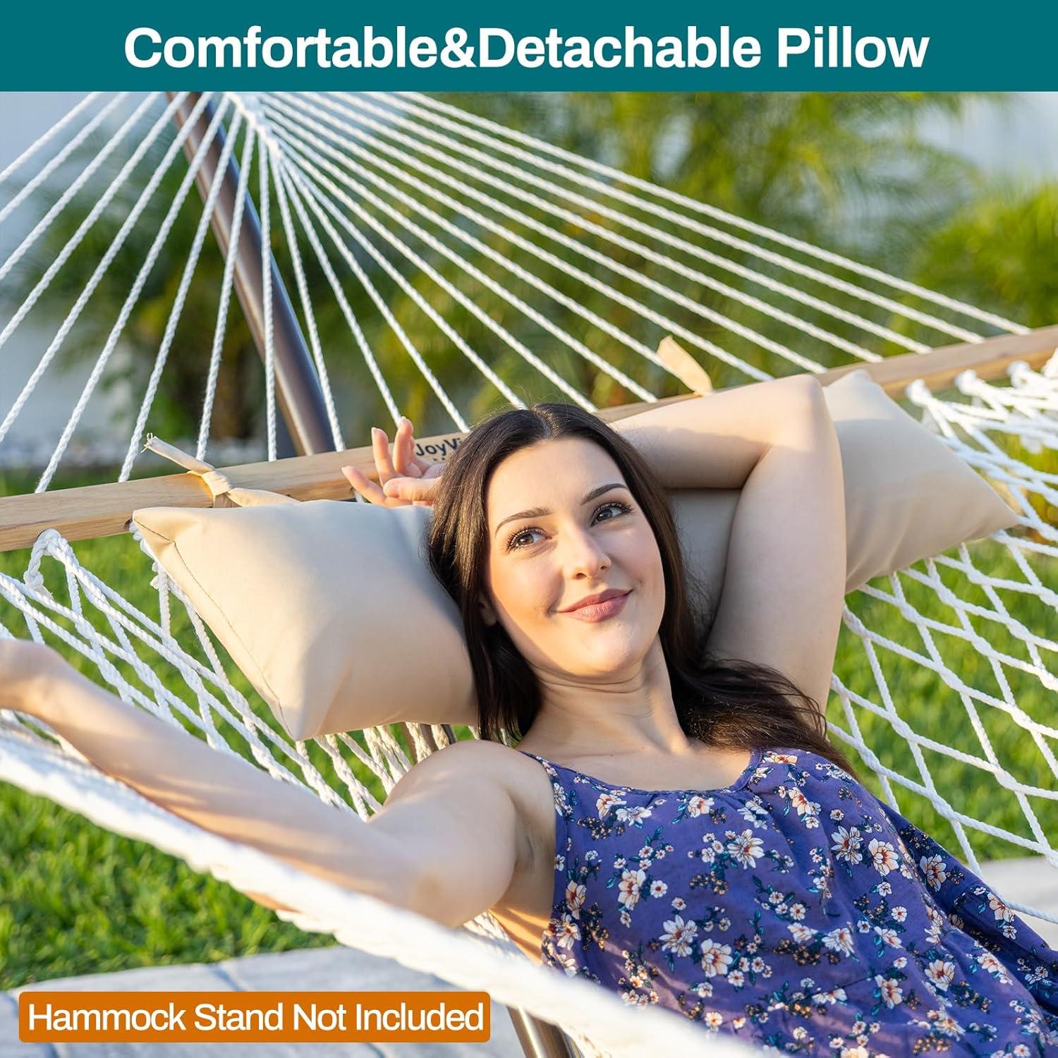 Hamaca Doble JoyView - Algodón Tejido a Mano con Almohada