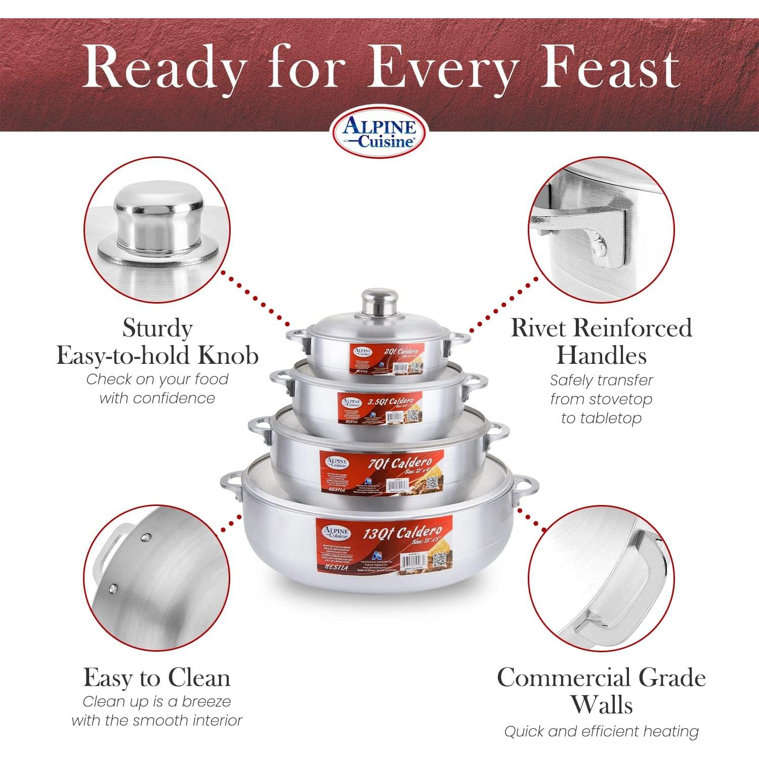 Juego de Calderos de Aluminio Alpine Cuisine 8 Piezas