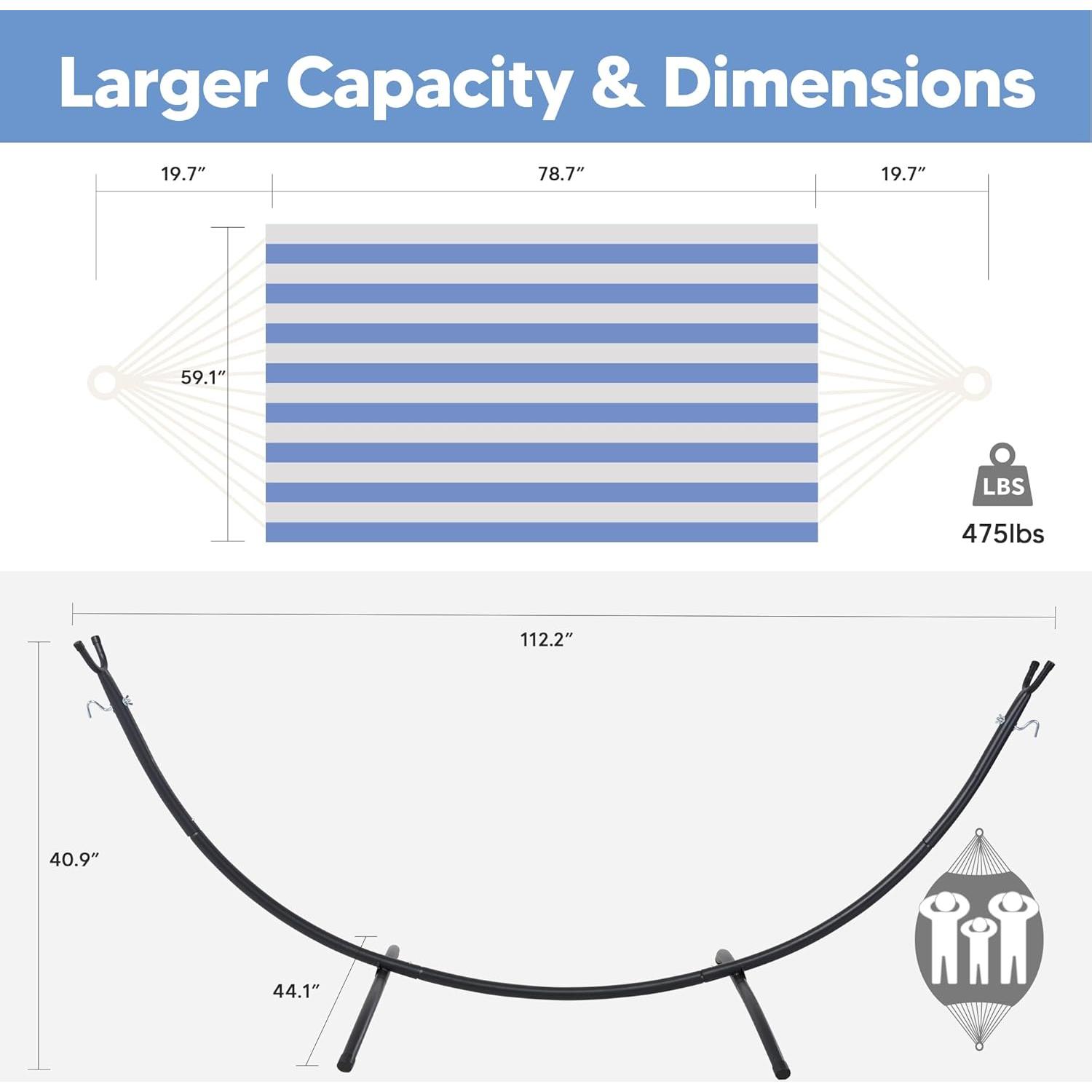 Hamaca SUNCREAT para Patio con Estructura 215 kg Rayas