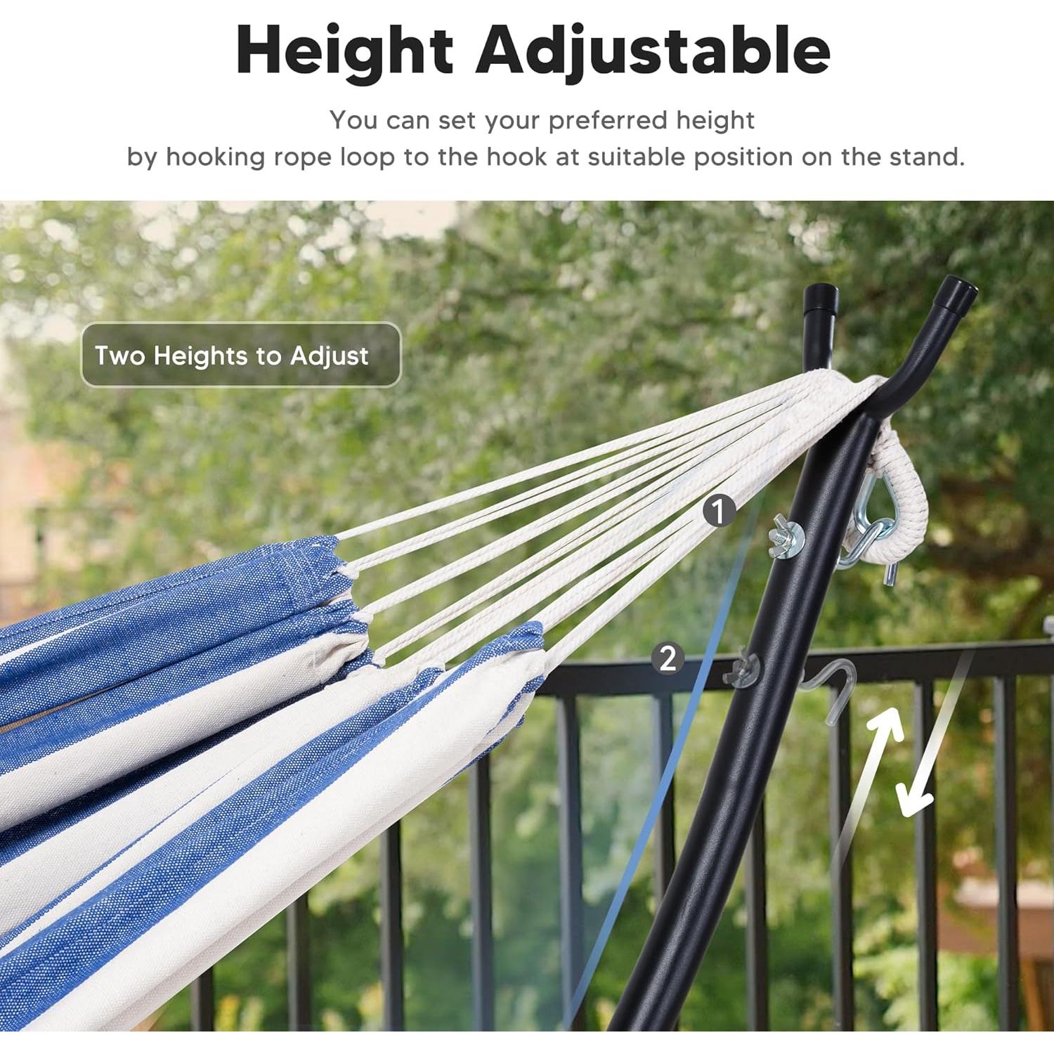 Hamaca SUNCREAT para Patio con Estructura 215 kg Rayas