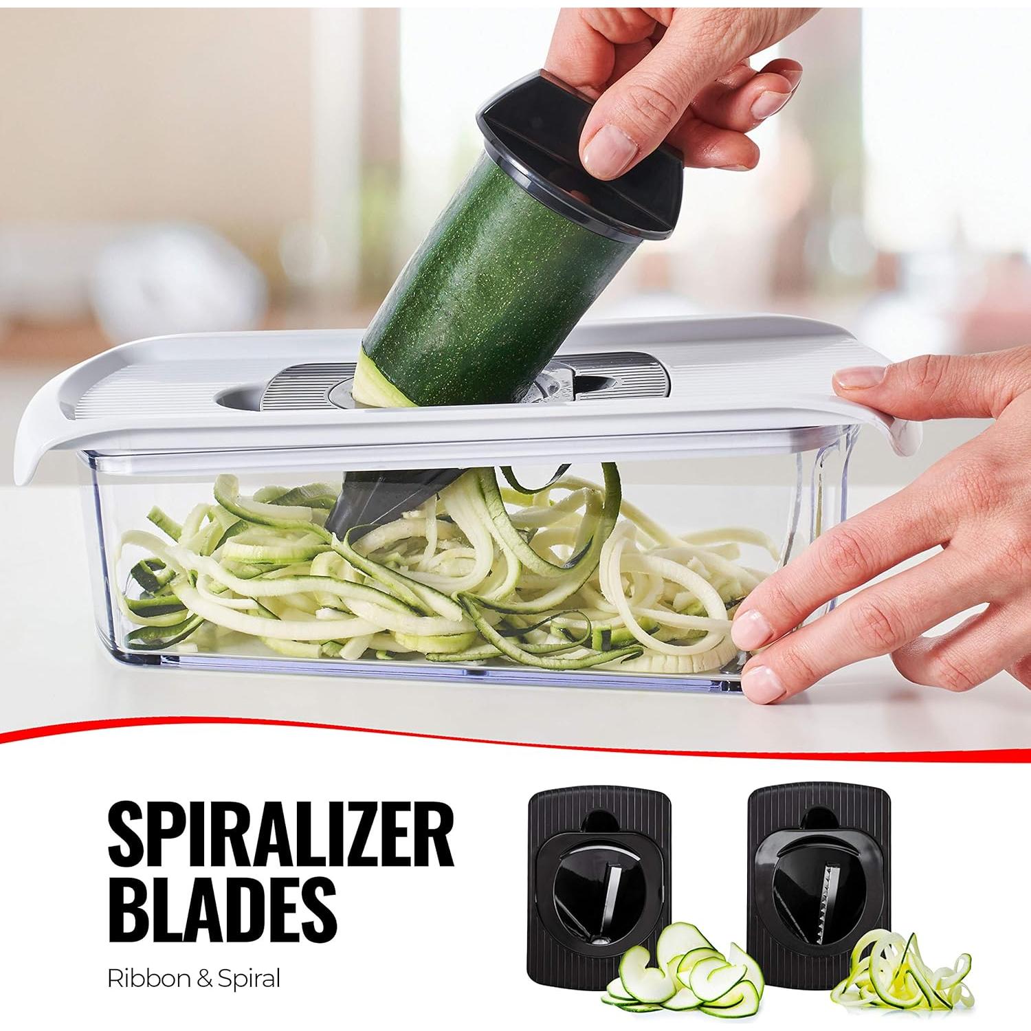 Mandolina Fullstar 11 en 1, Cortador de Verduras Blanco