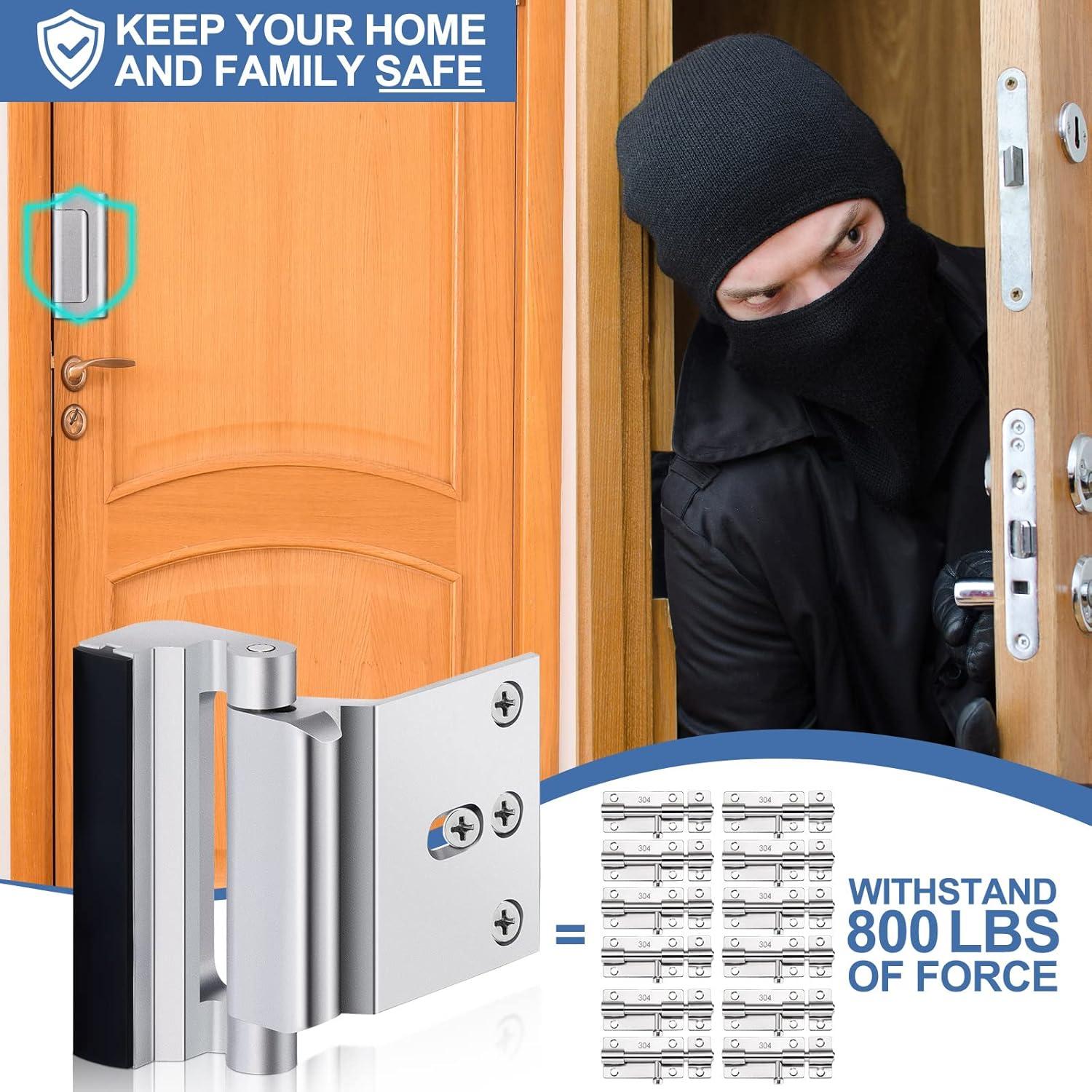 Cerraduras de Refuerzo Shimeyao para Puertas - 6 Piezas Plata