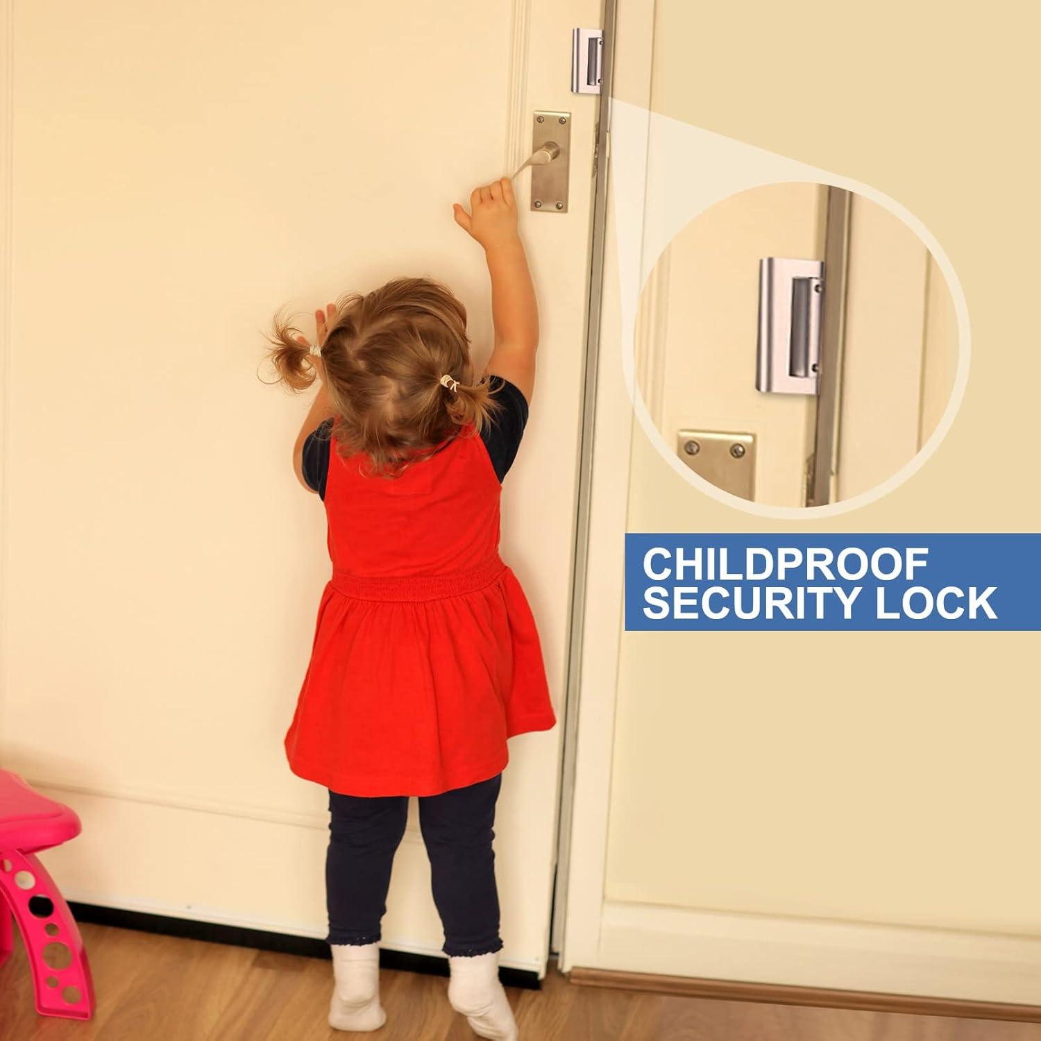 Cerraduras de Refuerzo Shimeyao para Puertas - 6 Piezas Plata