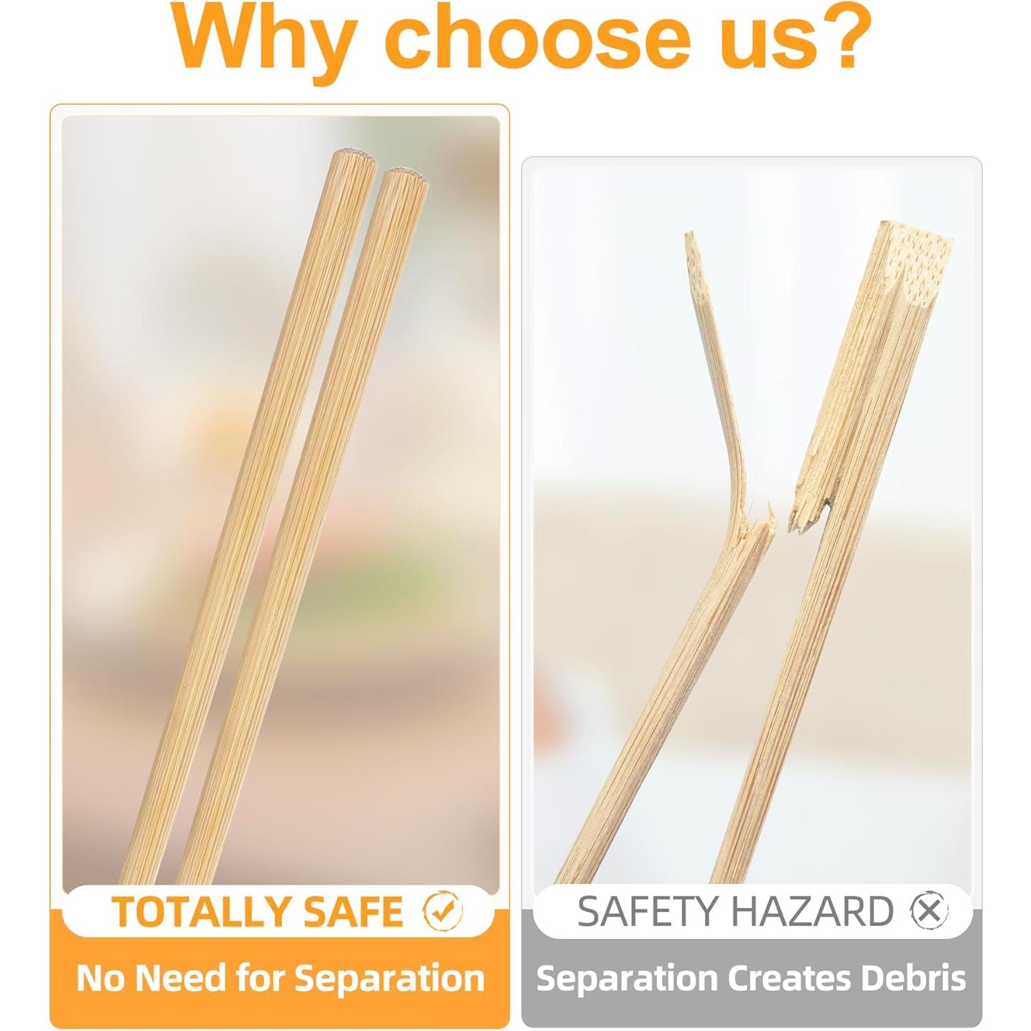 50 Pares de Palillos Desechables LOROTOCO 24.13 cm Alta Calidad