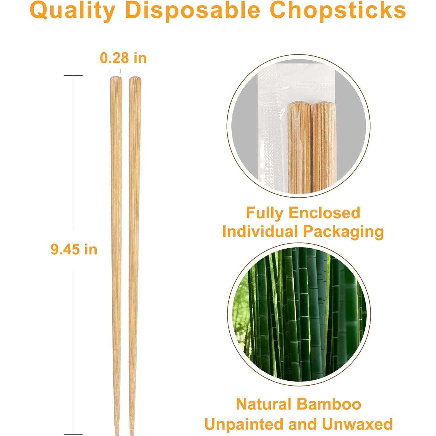 50 Pares de Palillos Desechables LOROTOCO 24.13 cm Alta Calidad