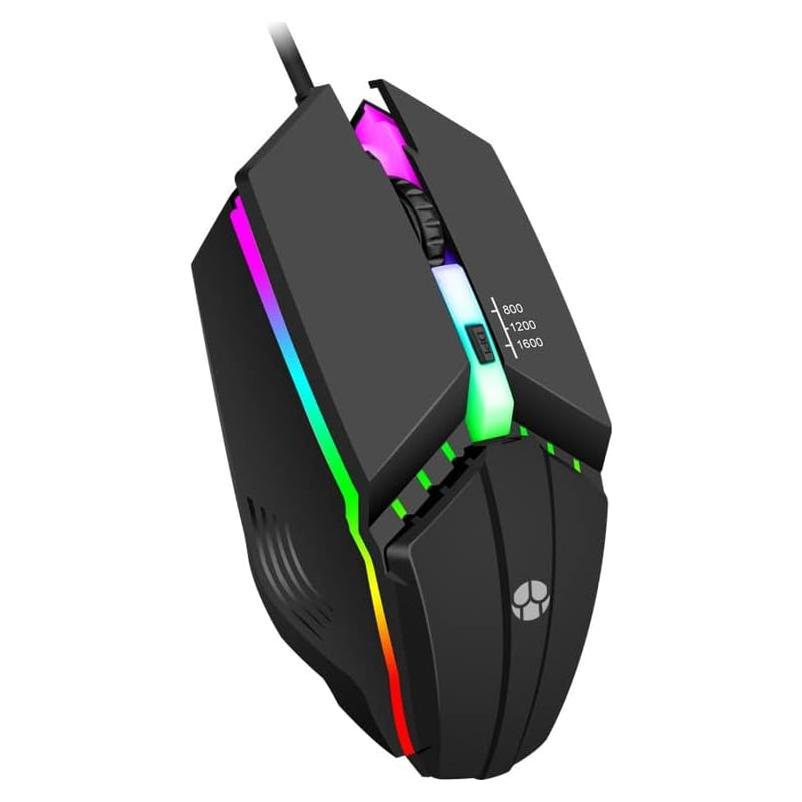 Ratón Gaming con Cable Guiheng RGB 800-1600 DPI Ergonómico
