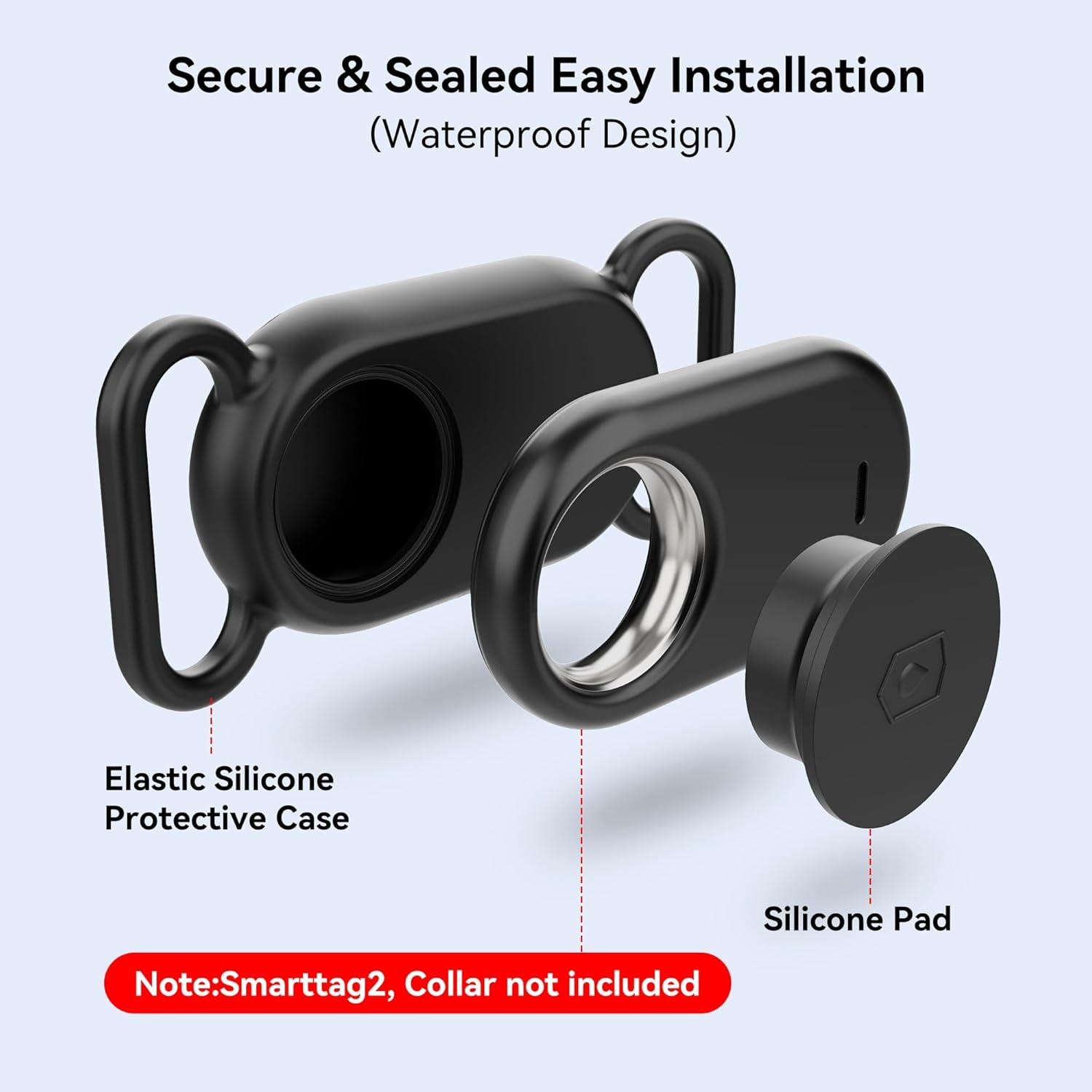 Soporte para Collar de Perro SkyArmor para Galaxy Smarttag2 - Funda Silicona Impermeable