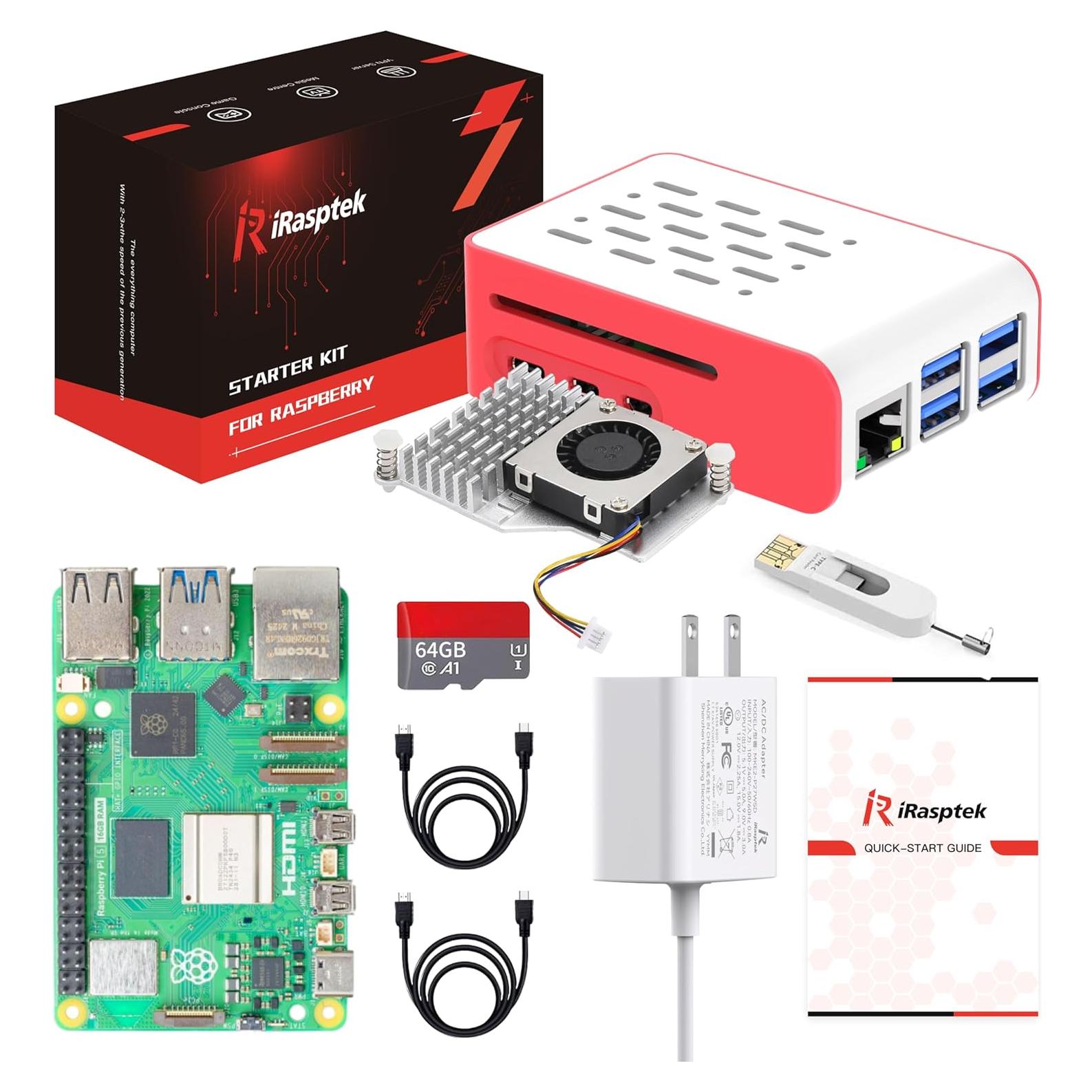 Kit Raspberry Pi 5 iRasptek 4GB RAM 64GB OS Bookworm