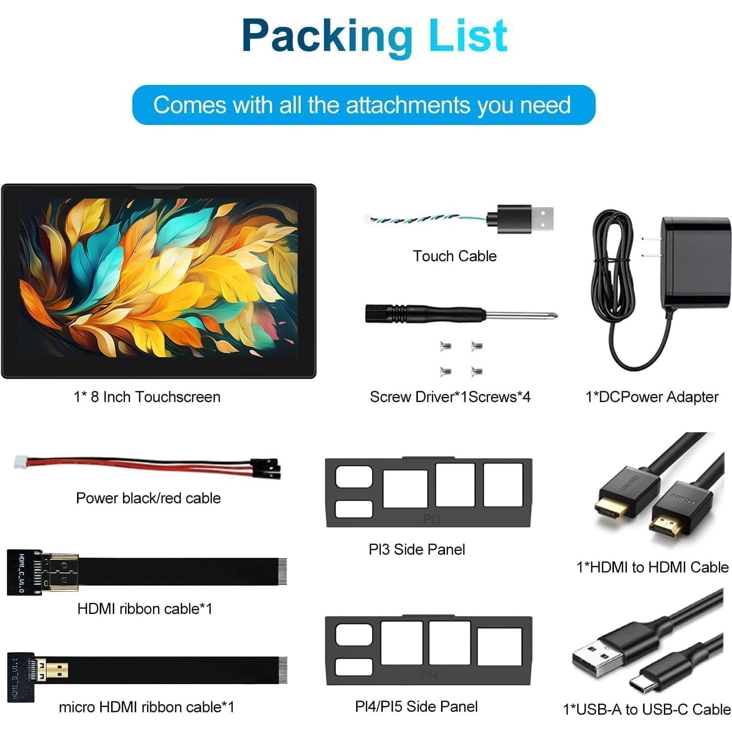 Monitor Táctil 8" Gallagher 1280x800 HDMI Portátil