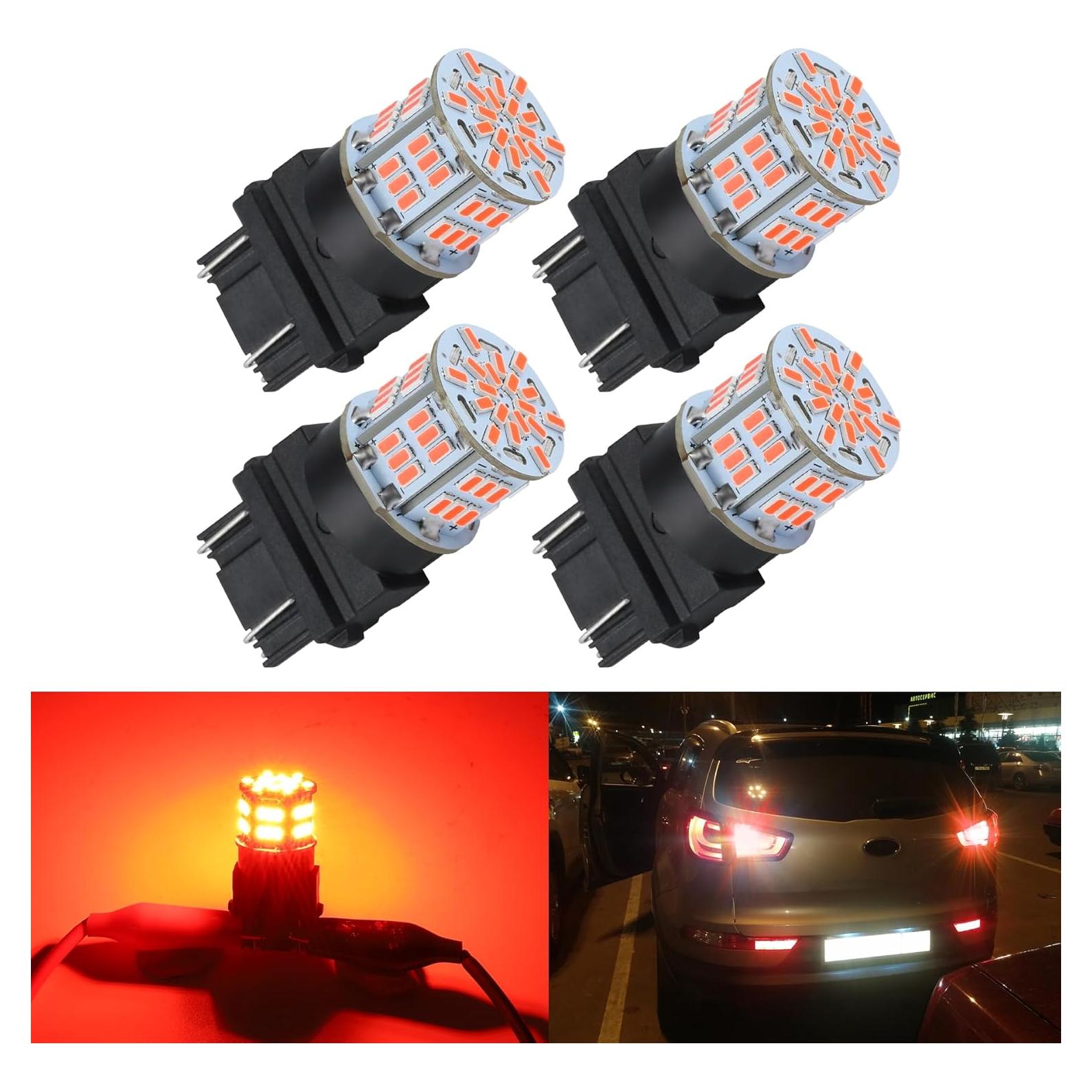 4 Bombillas LED 3157 iFunyLED Rojo Brillante 12V-24V