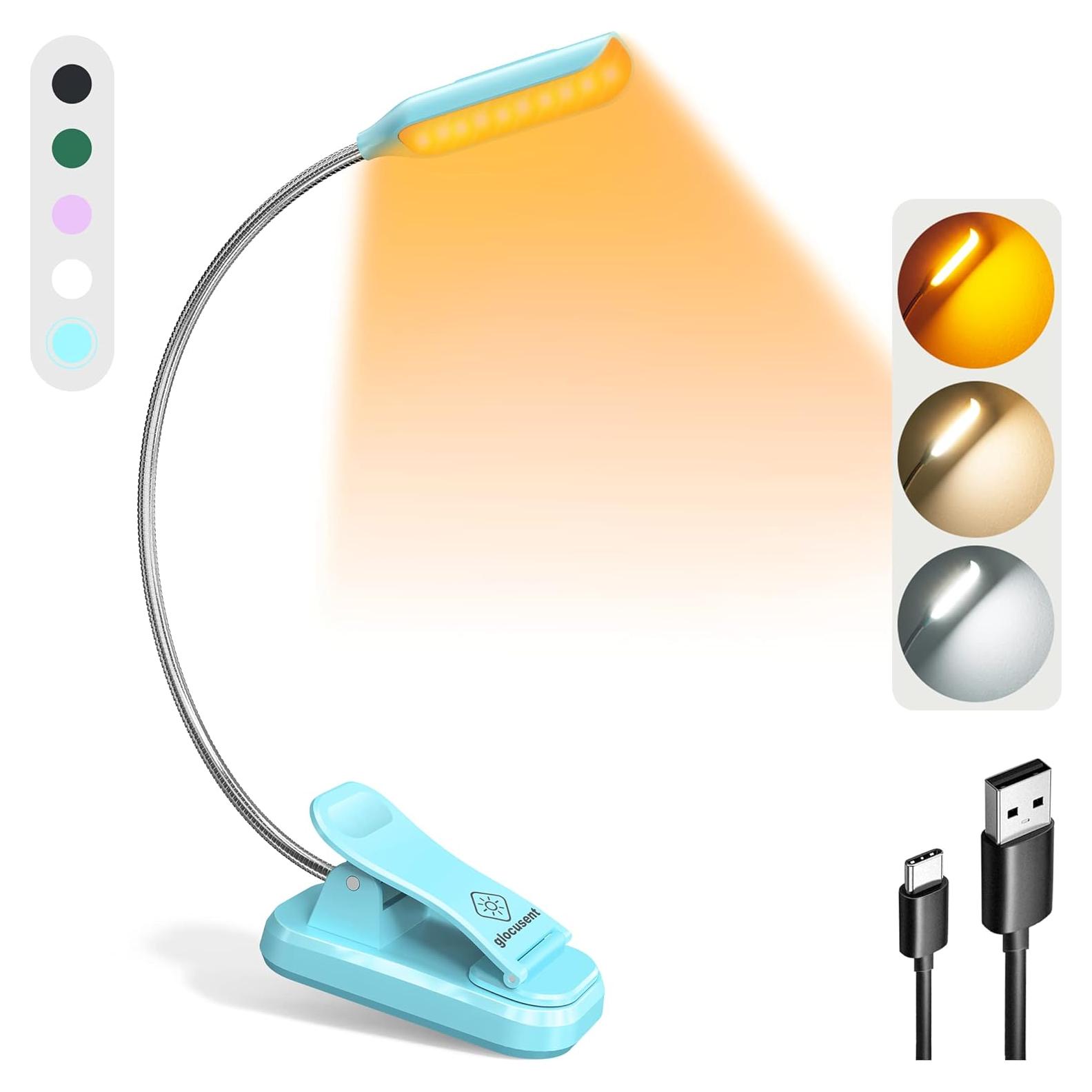 Luz de Libro Glocusent Willow Recargable 10 LEDs 3 Colores