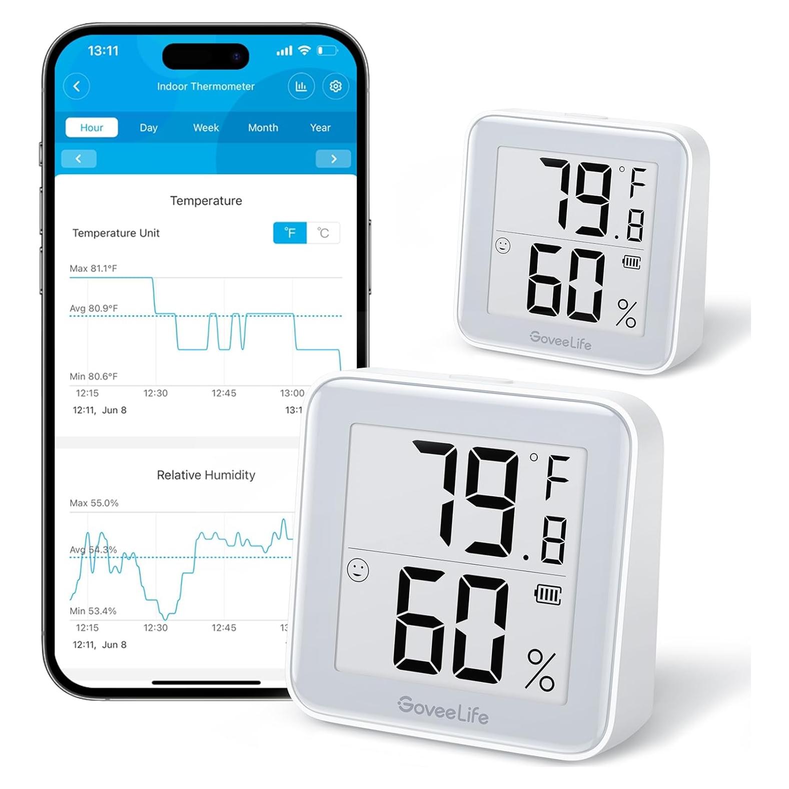 Termómetro e Higrómetro Bluetooth GoveeLife H5105, 2 Paquetes