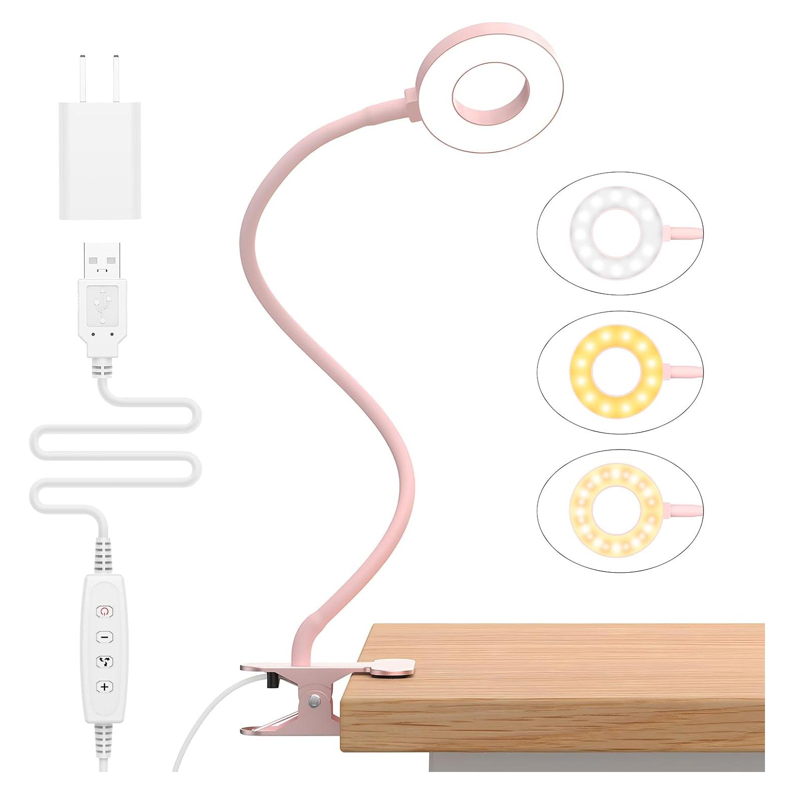 Lámpara de Escritorio LED iZELL Rosa 3 Modos 10 Brillos