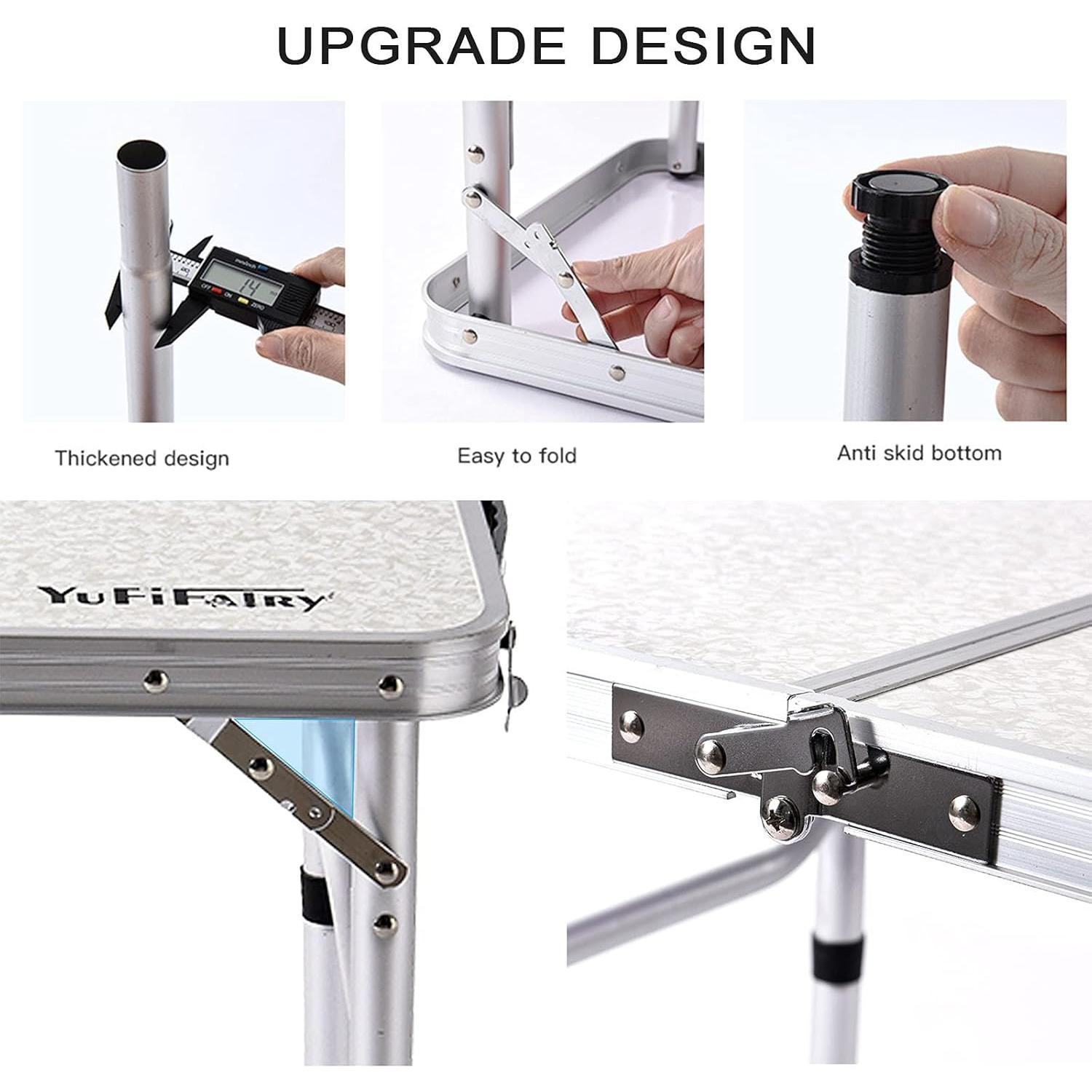 Mesa Plegable Portátil YUFIFAIRY 24x16 Pulgadas 3 Alturas