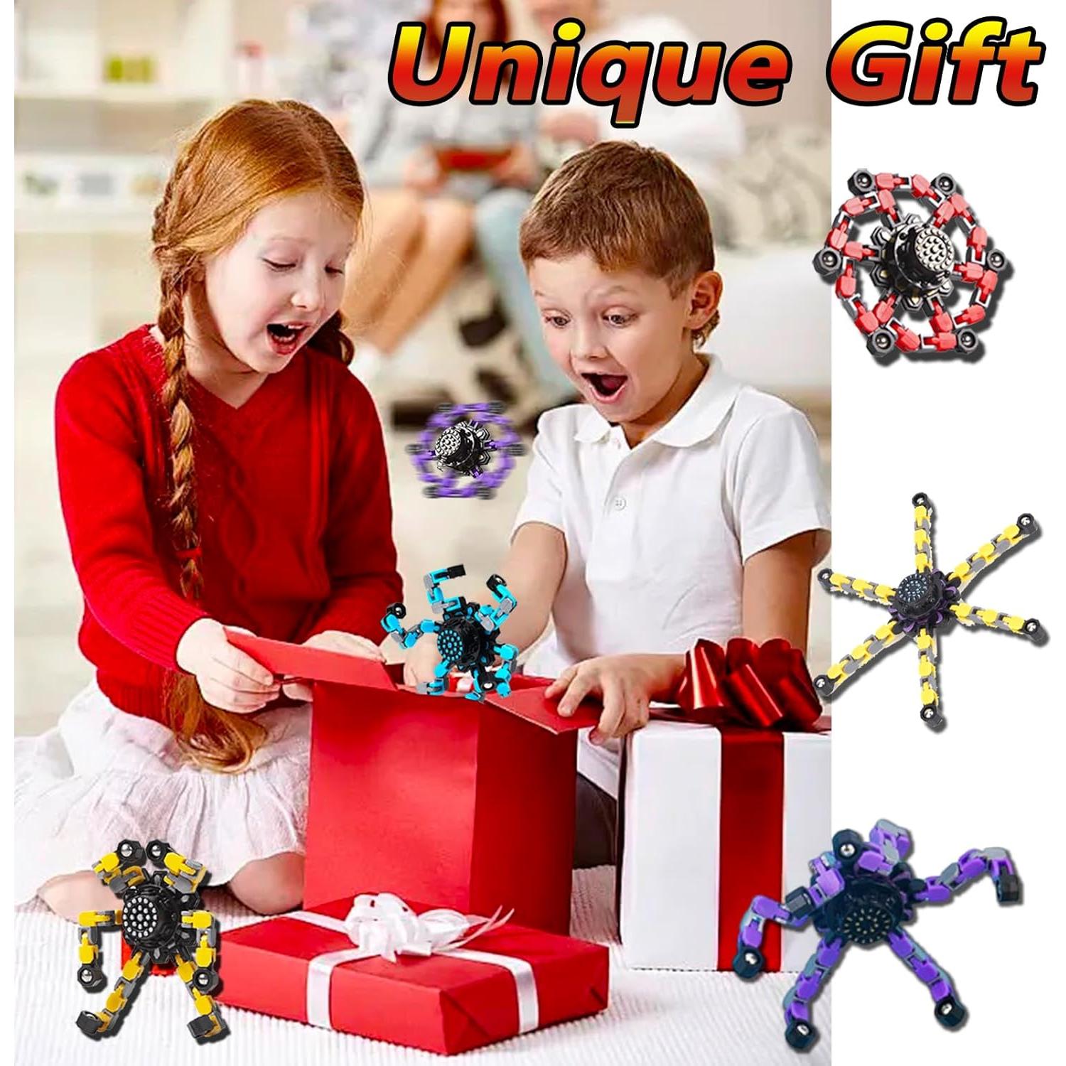 12pcs Juguetes Antiestrés Giradores Deformables para Niños