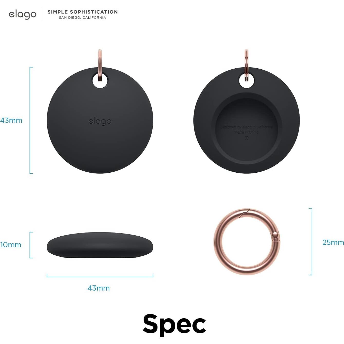 Funda Básica elago para AirTag - Silicona Grado Alimenticio, Negro