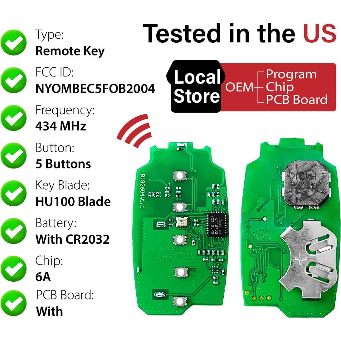 Control Remoto Llave Hyundai Elantra 2021-2023 5 Botones