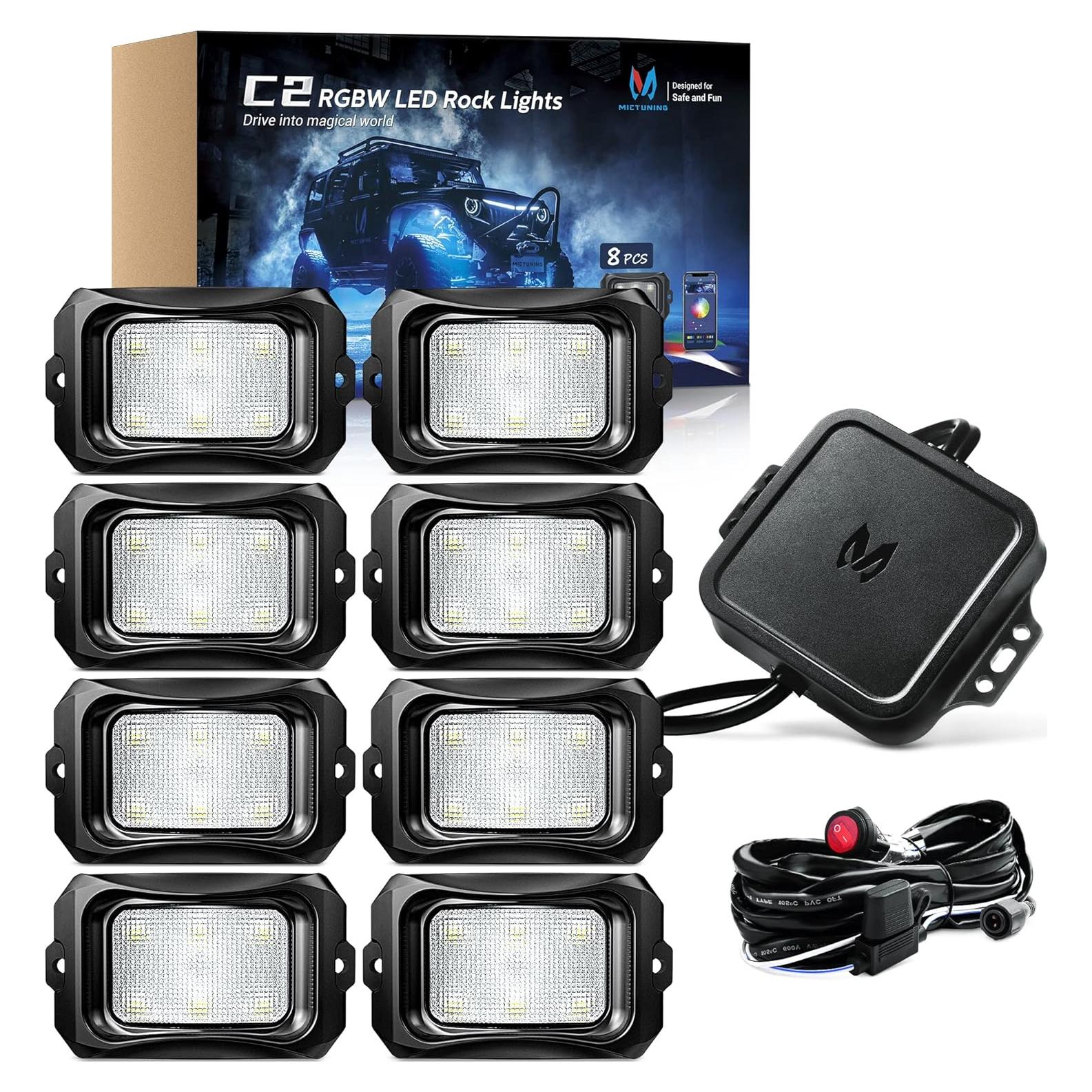 Luces LED Rock Curvadas MICTUNING C2 RGBW 8 Pods 40W