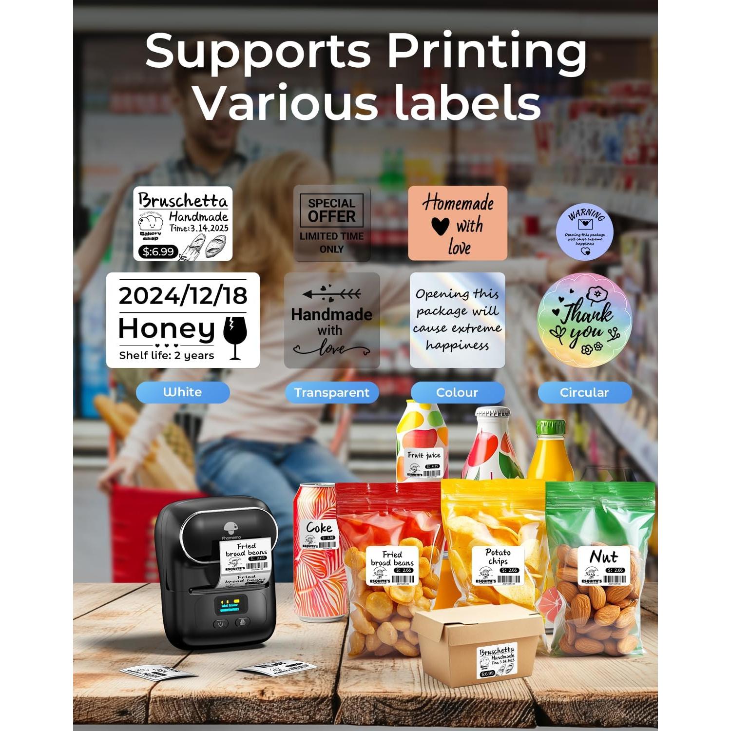 Impresora de Etiquetas Phomemo M110 Bluetooth Térmica Portátil