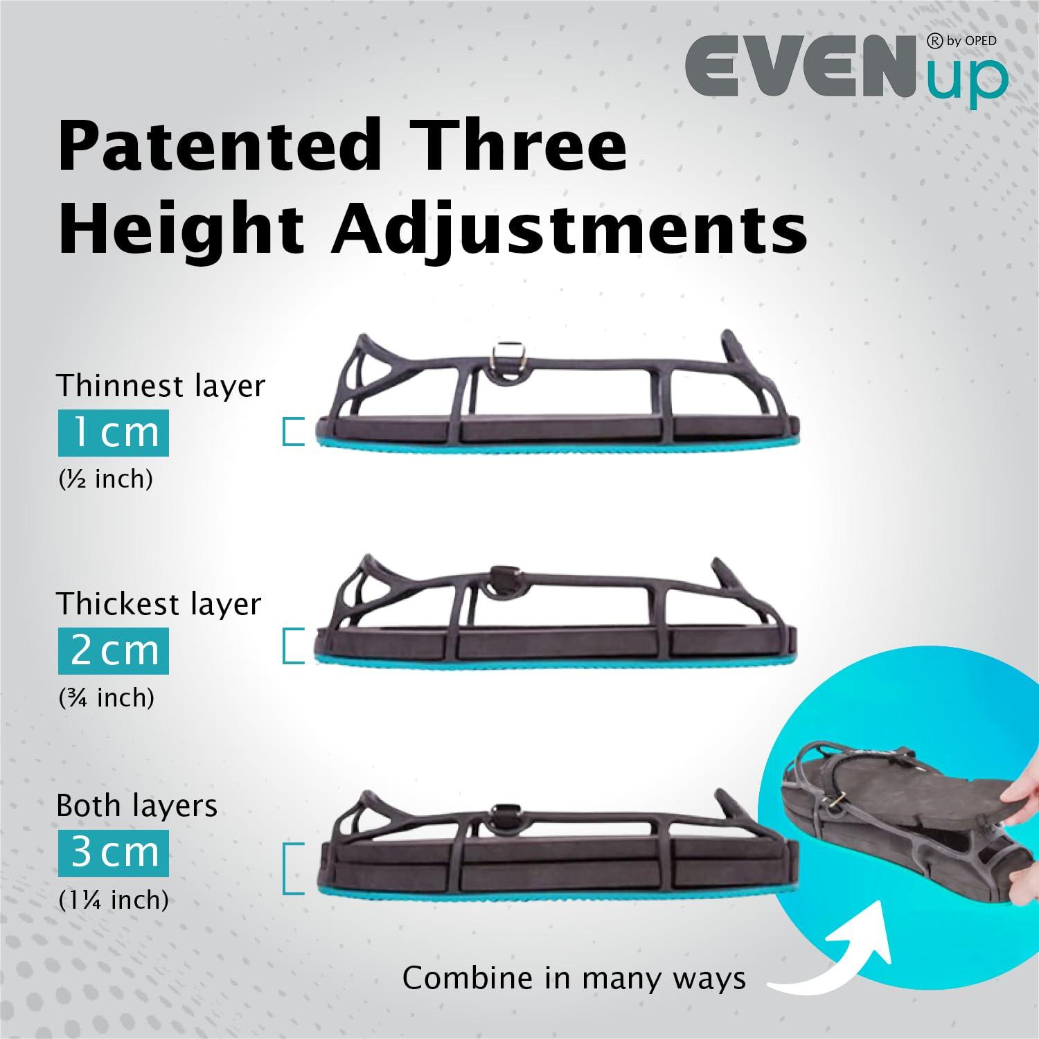EVENup Equilibrador de Zapatos Mediana | Ajustes de Altura 1.27-3.18 cm