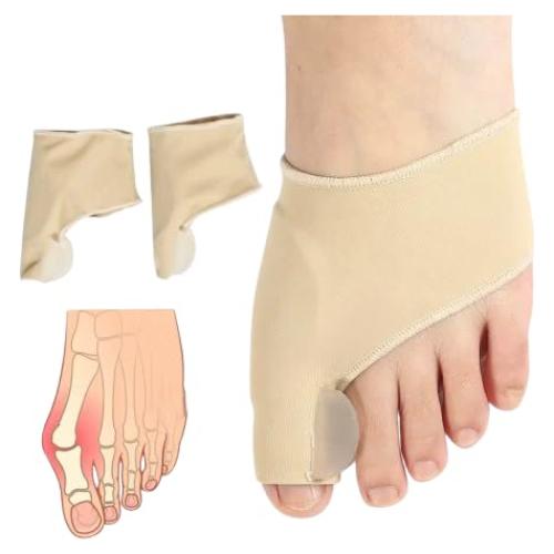 PEXERA Bunion Corrector Splint, 2 Pack, Toe Separator and Silicone Protector for Hallux Valgus, Foot Slip-On (Beige)