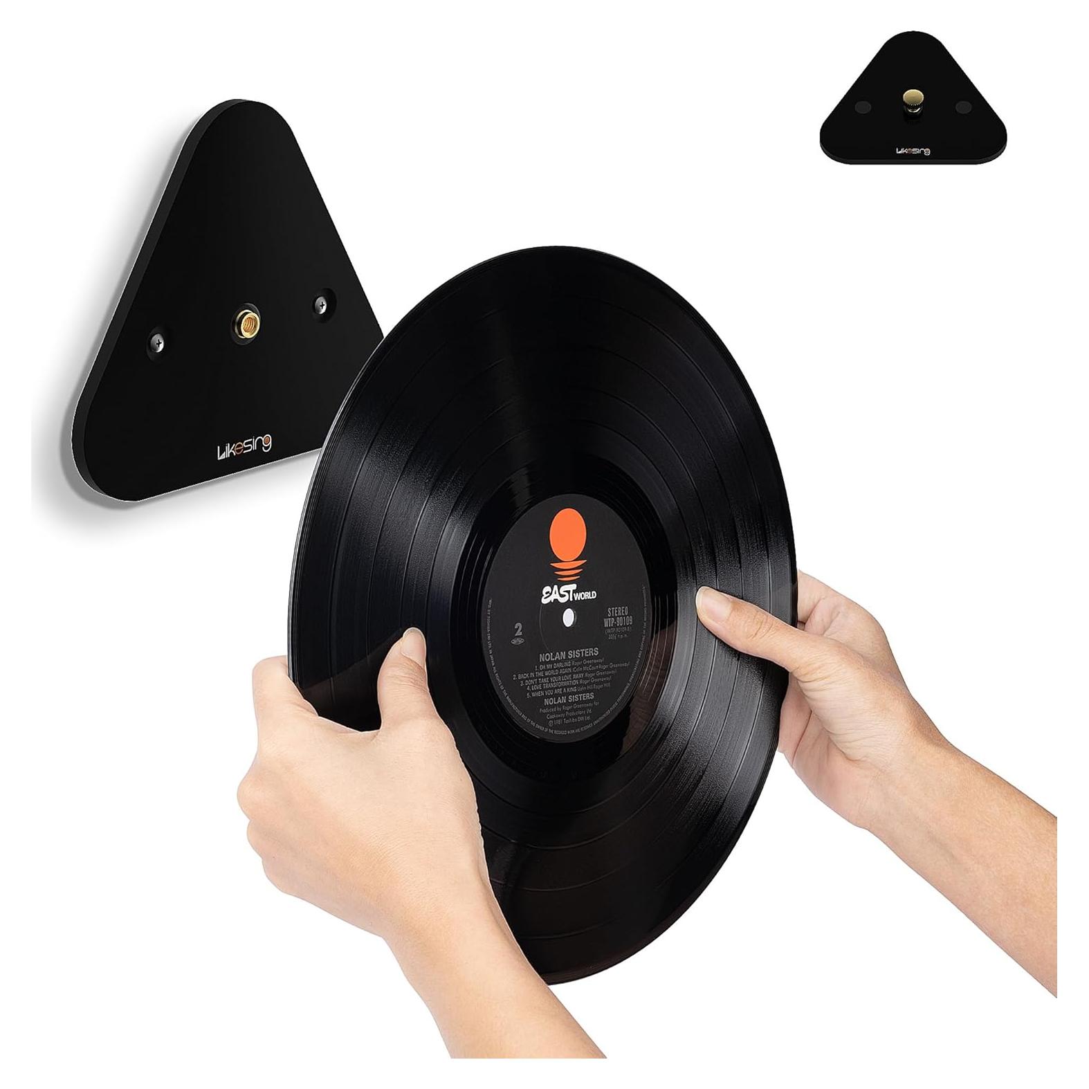 Soporte para Discos de Vinilo Likesing Acrílico Negro Montaje en Pared