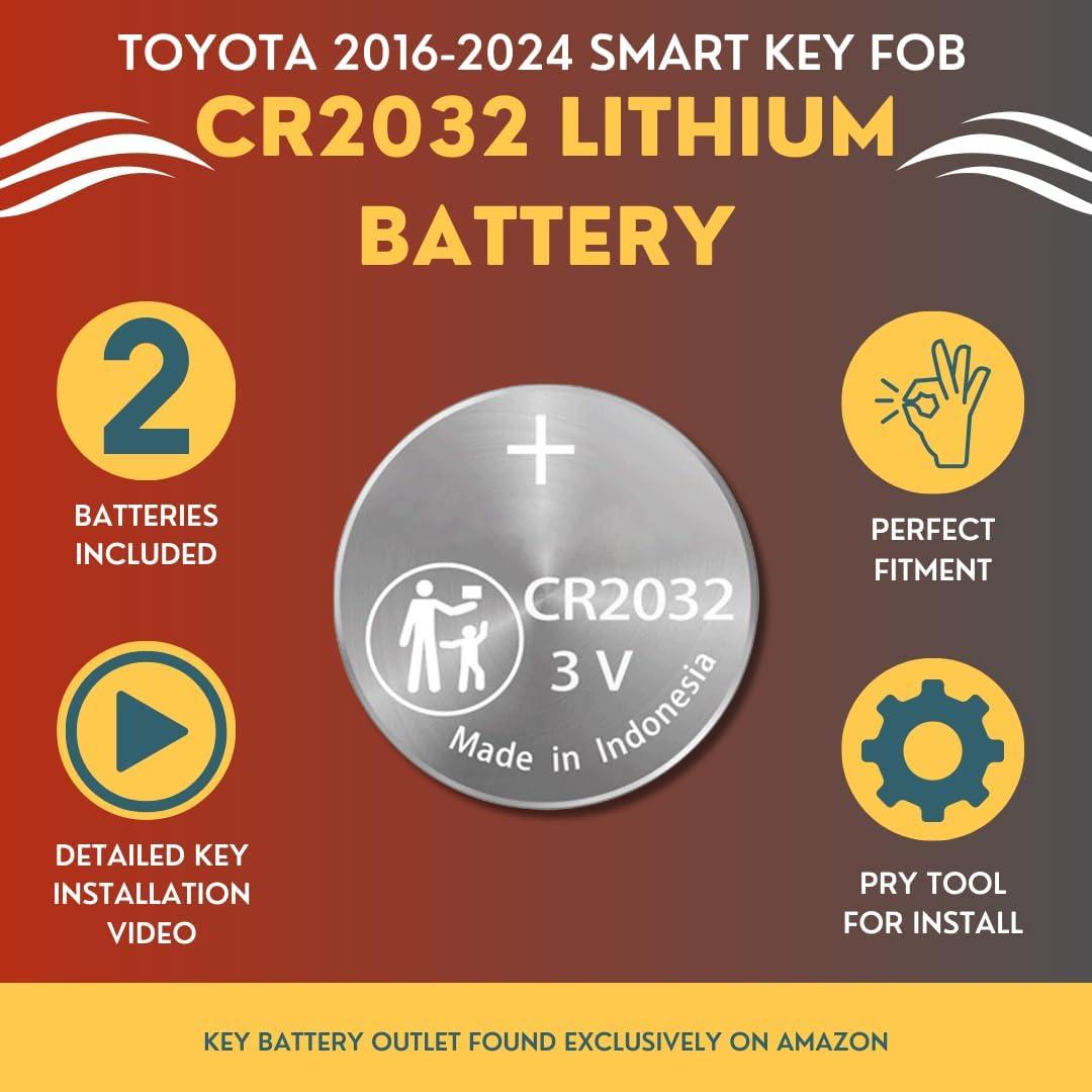 Batería CR2032 2-Pack - Reemplazo para llavero Toyota