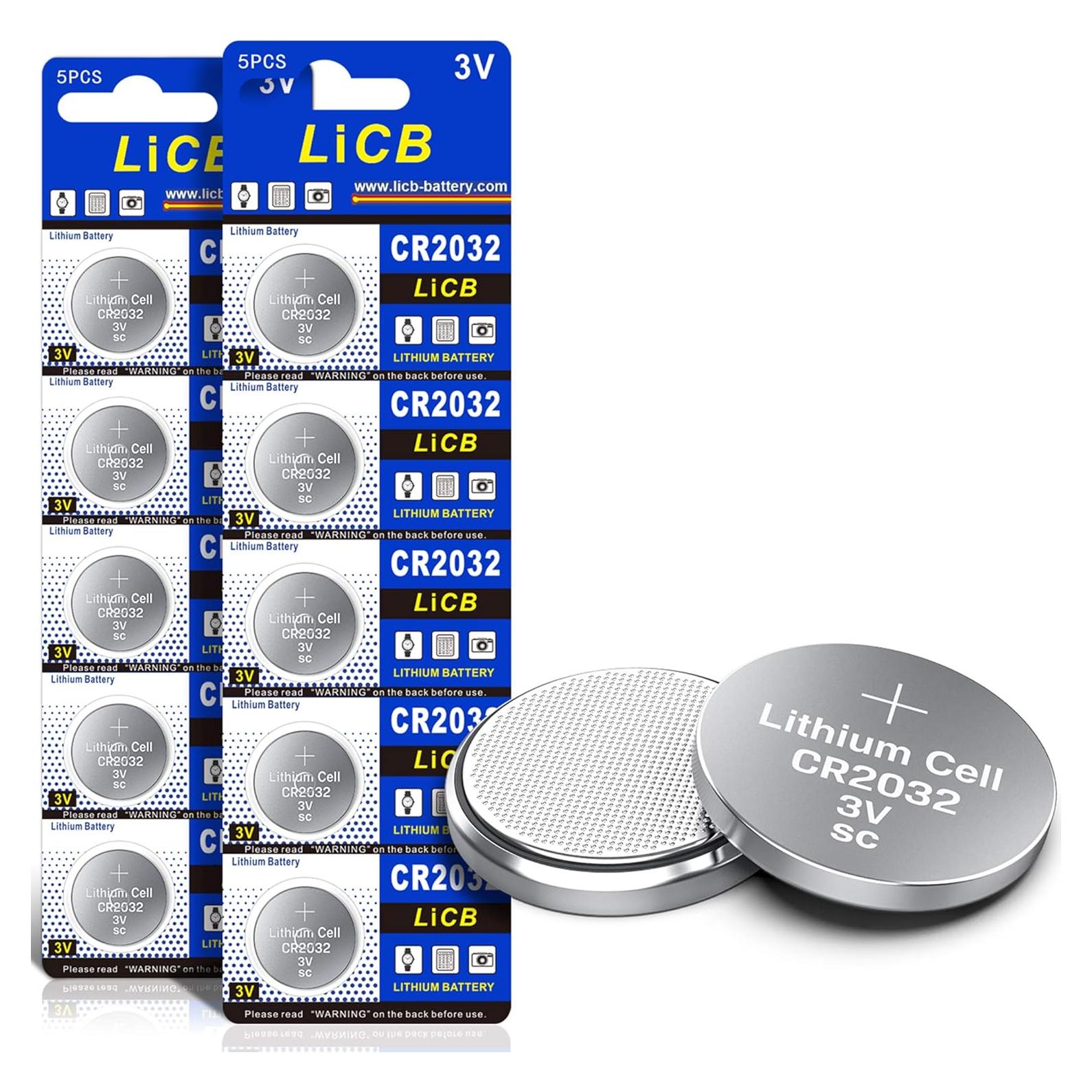 Batería de Litio CR2032 3V LiCB Paquete de 10 Unidades