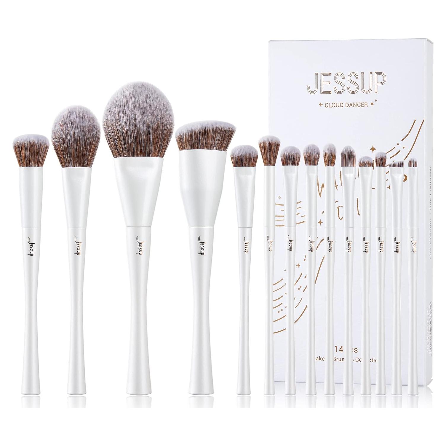 Juego de Brochas de Maquillaje Jessup 14 Piezas Sintéticas